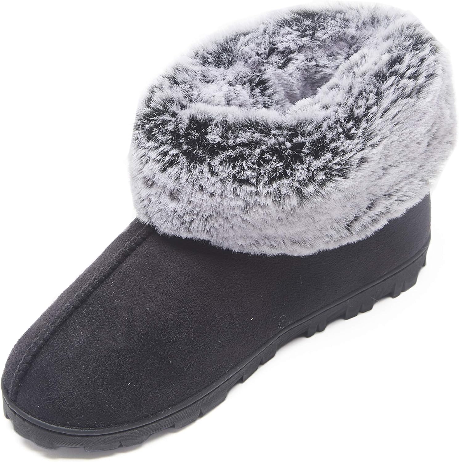 Jessica Simpson Women's and Girls Microsuede Super Soft Bootie Slippers with Indoor Outdoor Sole- Mommy & Me Set Options - Image 5