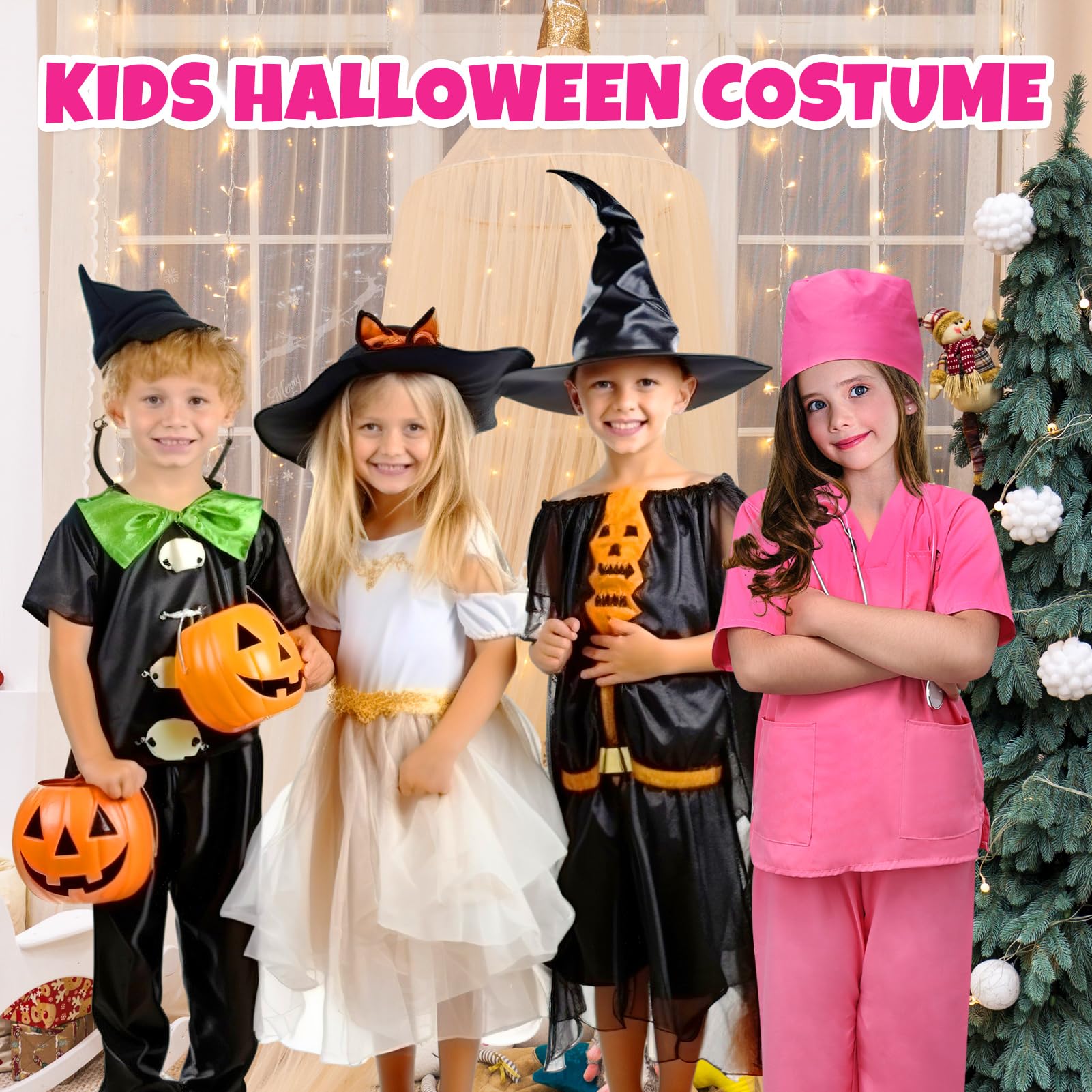 M MUNCASO Costume de médecin pour enfant Costume de jeu de rôle unisexe pour médecin Costume de médecin pour enfant Costume de médecin et d'infirmière pour Halloween Cosplay Party