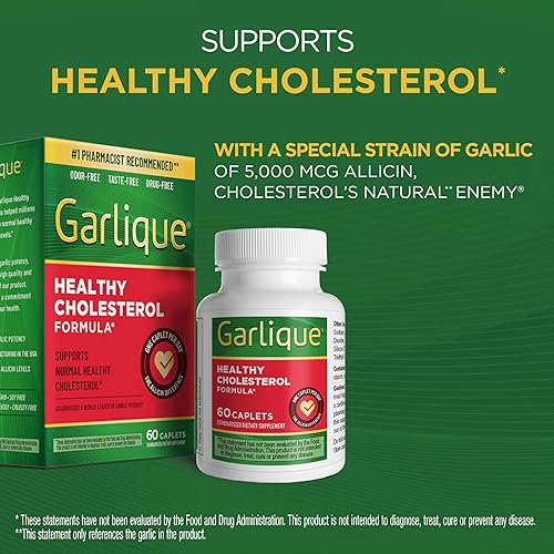 Miniatura 3 de Suplemento de Extracto de Ajo Garlique, Fórmula Saludable para el Colesterol, Sin Olor y Vegano, 60 Cápsulas