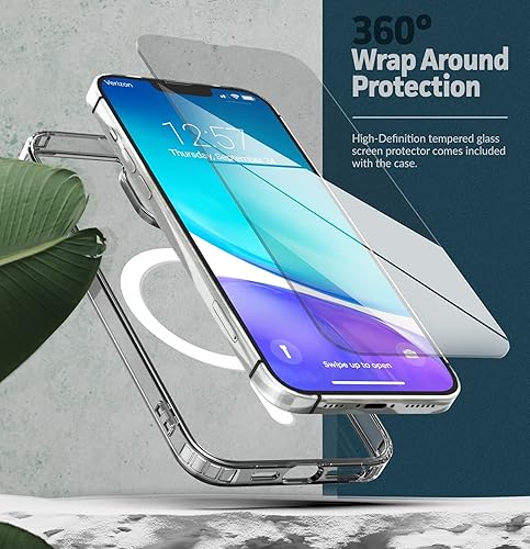 Miniatura 2 de ENCASED Funda magnética con protector de pantalla para iPhone 14 Plus de 6.7 pulgadas, compatible con MagSafe (transparente)