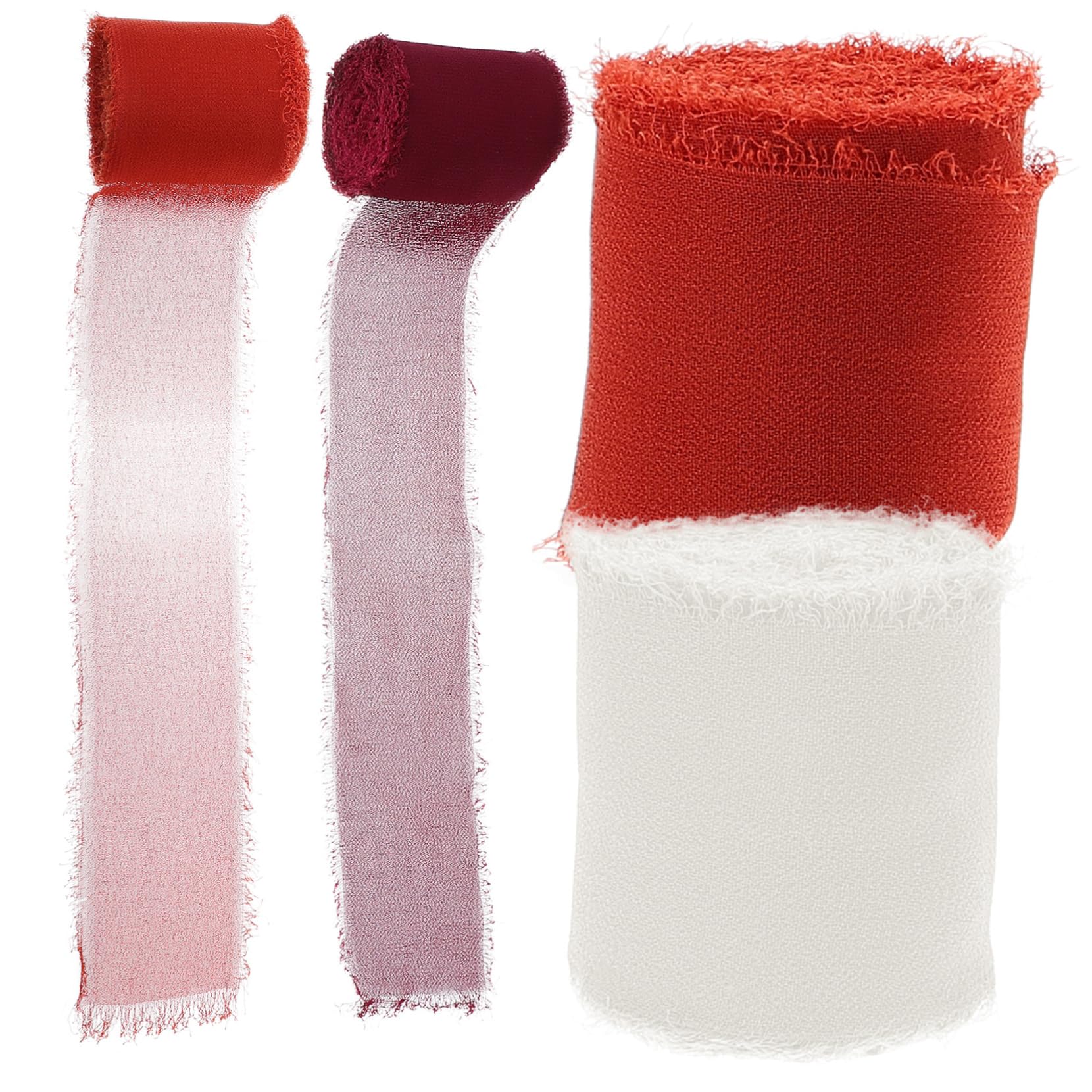 STOBOK 20rollen Fransen-chiffonband Für Hochzeitsdekoration Bastelarbeiten Geschenkschleifen Und Blumenschmuck Pro Rolle Für Brautsträuße Und Einladungen