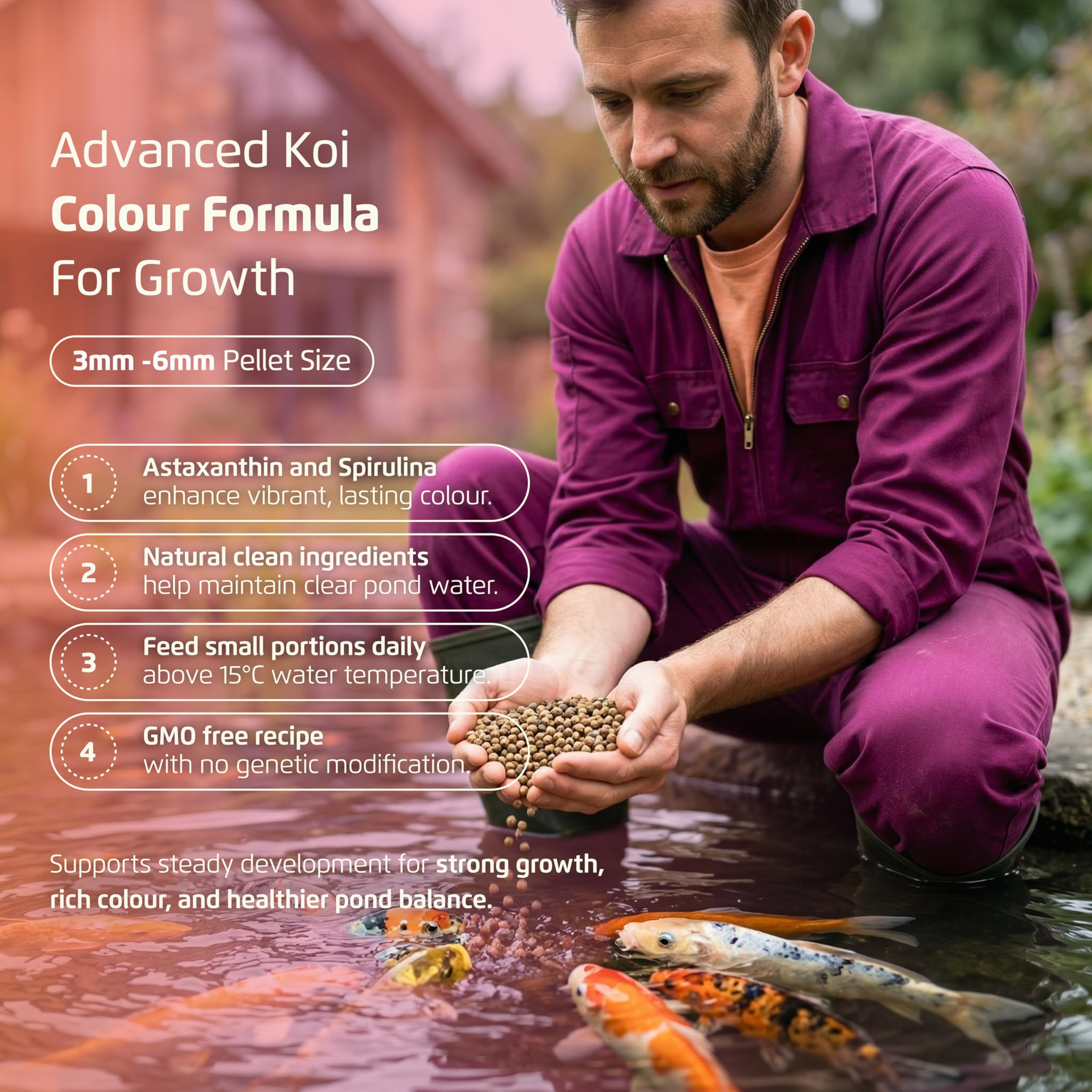 Comida Flotante Sanikoi Colour Hi-Grow para Peces de Estanque, 4700 g