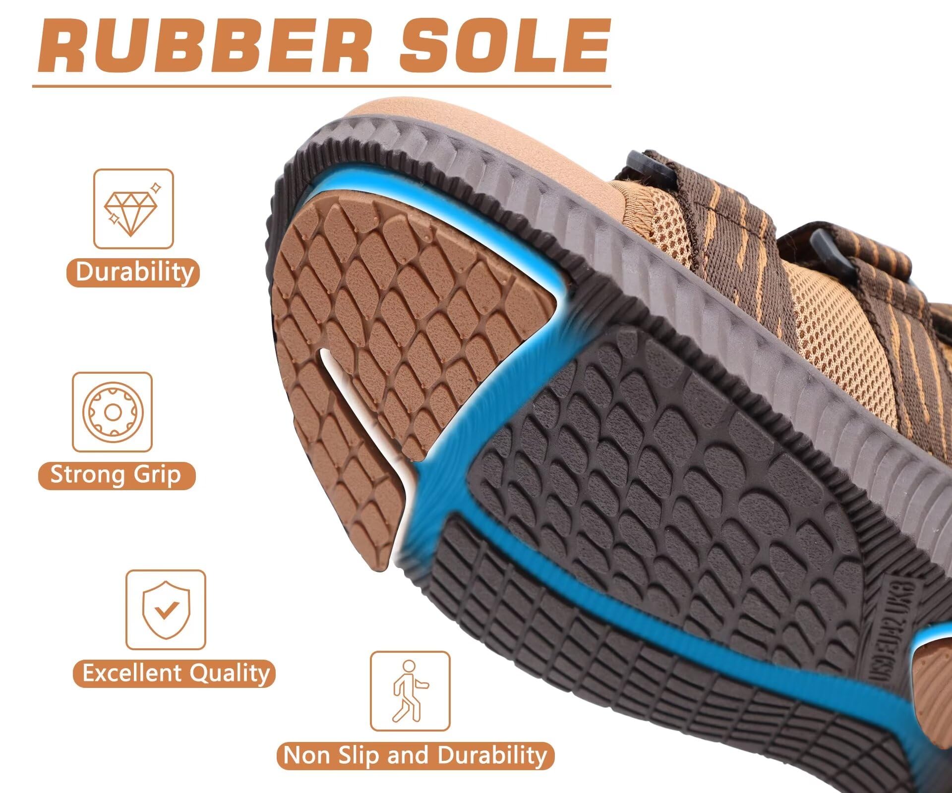 KuaiLu Sandali Trekking Uomo Comode Camminata Ortopediche Fascite Plantare Sportivi Sandalo Estive Leggero Regolabile Escursionismo Antiscivolo Scarpe