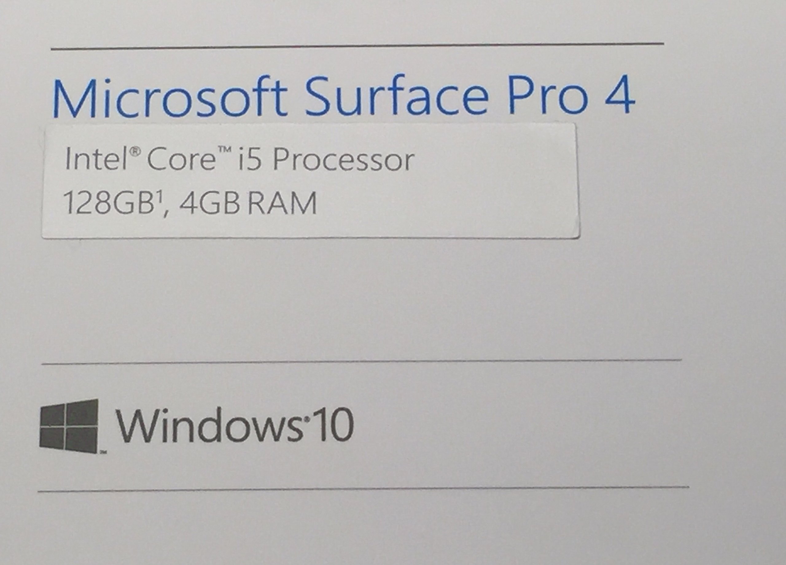 Microsoft Surface Pro 4 Tablet, Processore i5, SSD da 128GB, RAM 4GB, Argento