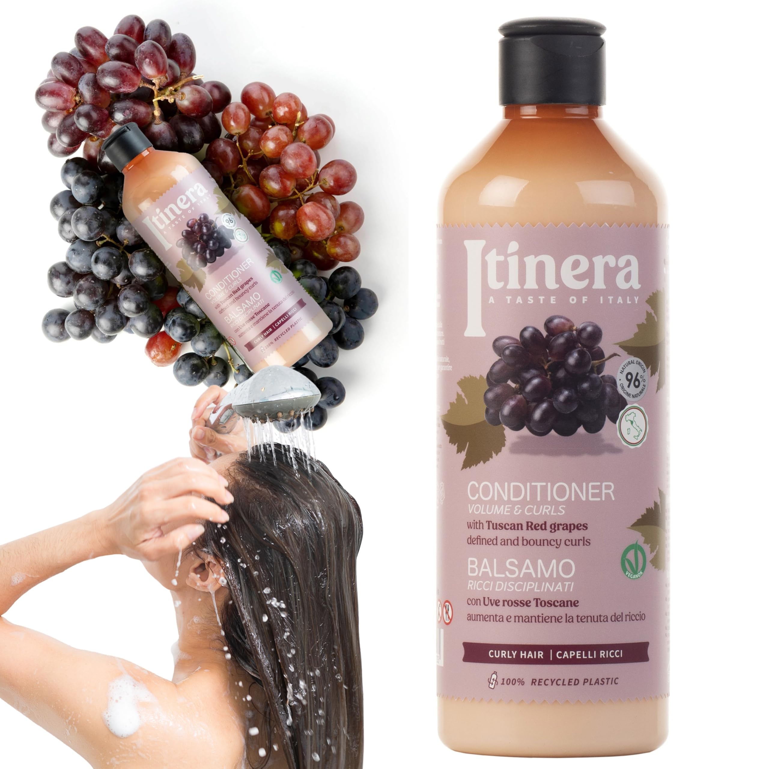 Balsamo per capelli, 96% di ingredienti naturali 370 ml (6szt, uva rossa toscana)