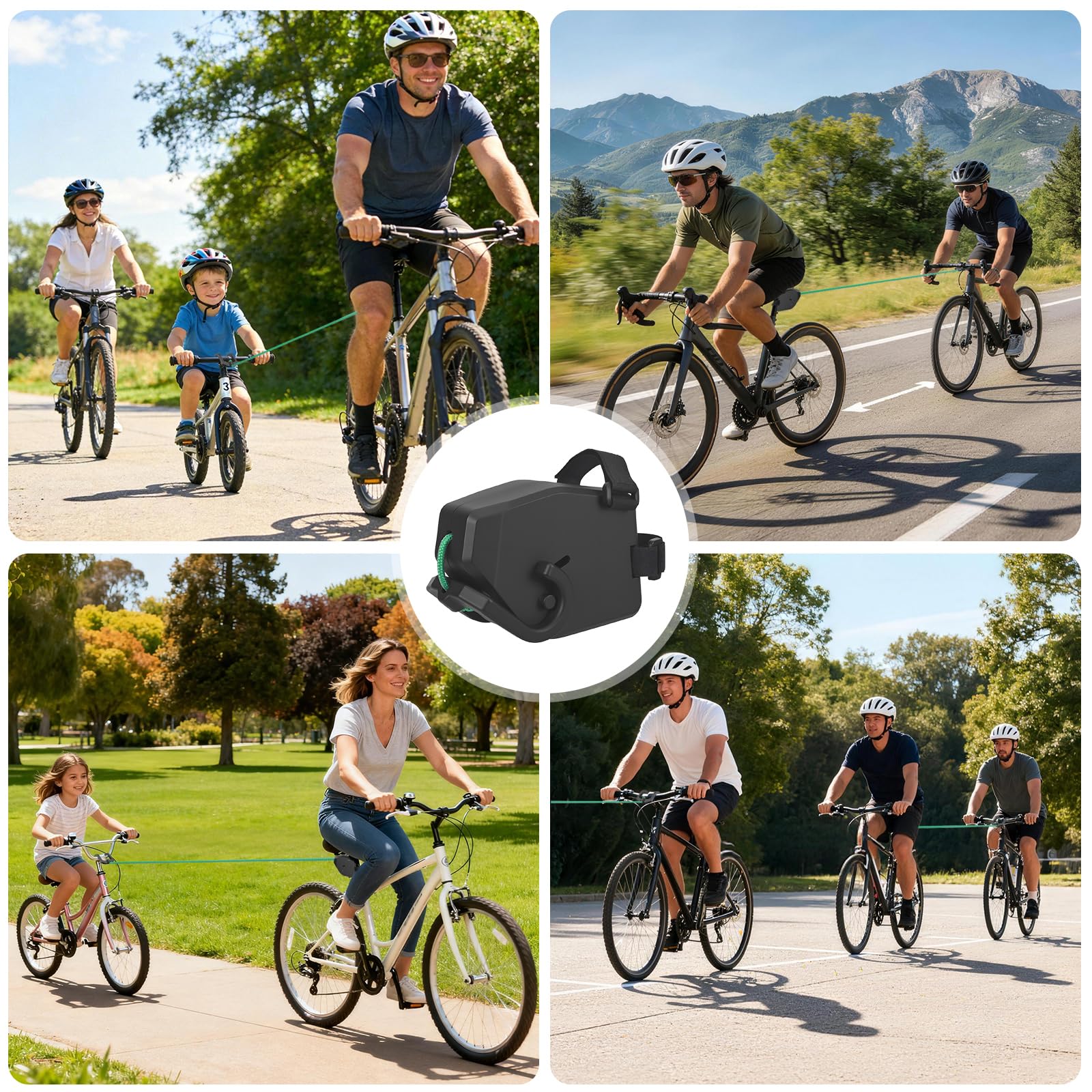 Cuerda de Remolque Bicicleta Niños 2.5 m Cuerda de Remolque para Bicicletas Cuerda Retráctil para Remolcar Bicicletas para Todas Las Bicicletas, Viajes En Familia