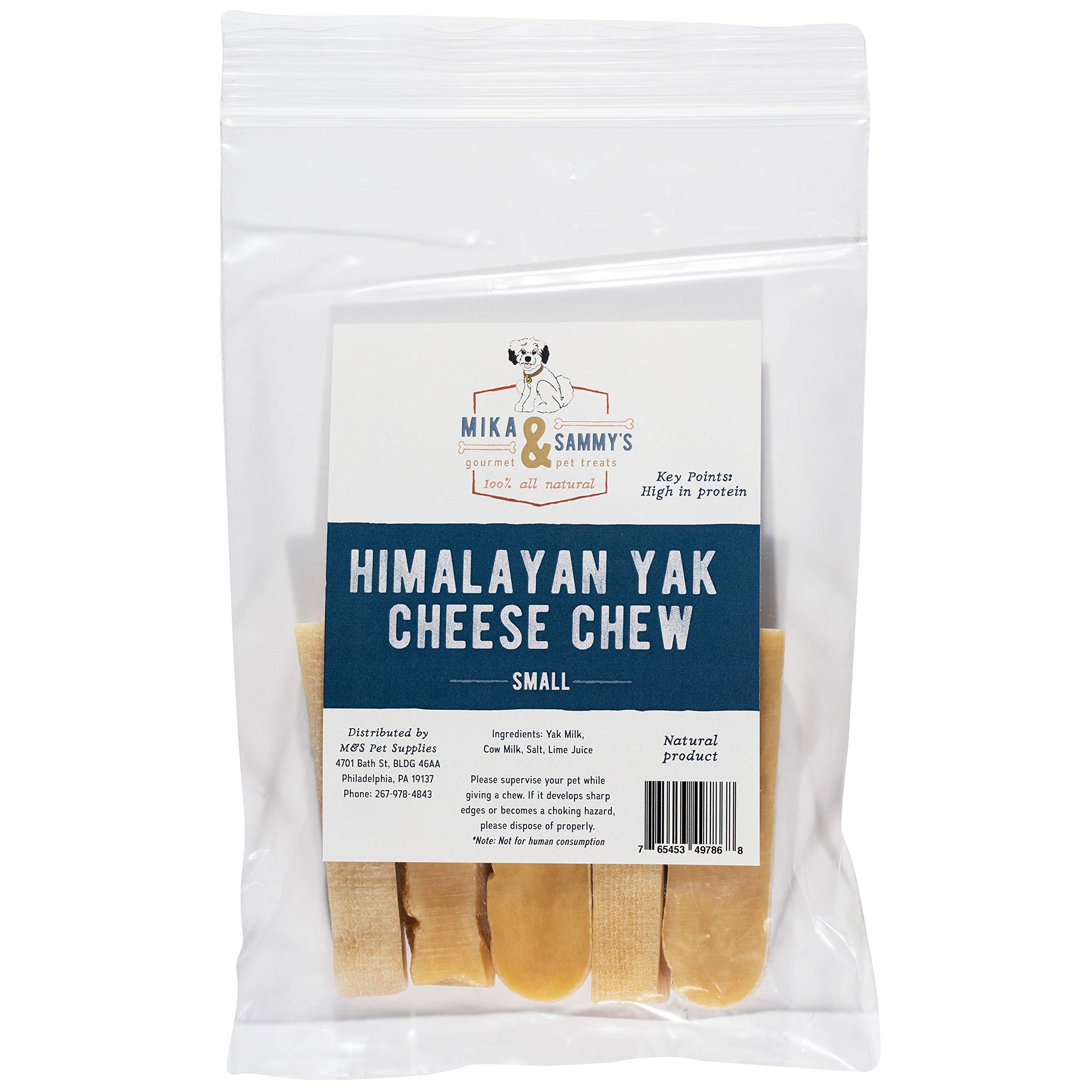Mika & Sammy's - Yak Cheese Himalayan Dog Chews, All Natural, Limited Ingredient Yak Chews for Small, Medium, and Large Dogs (Small 5 Pack)