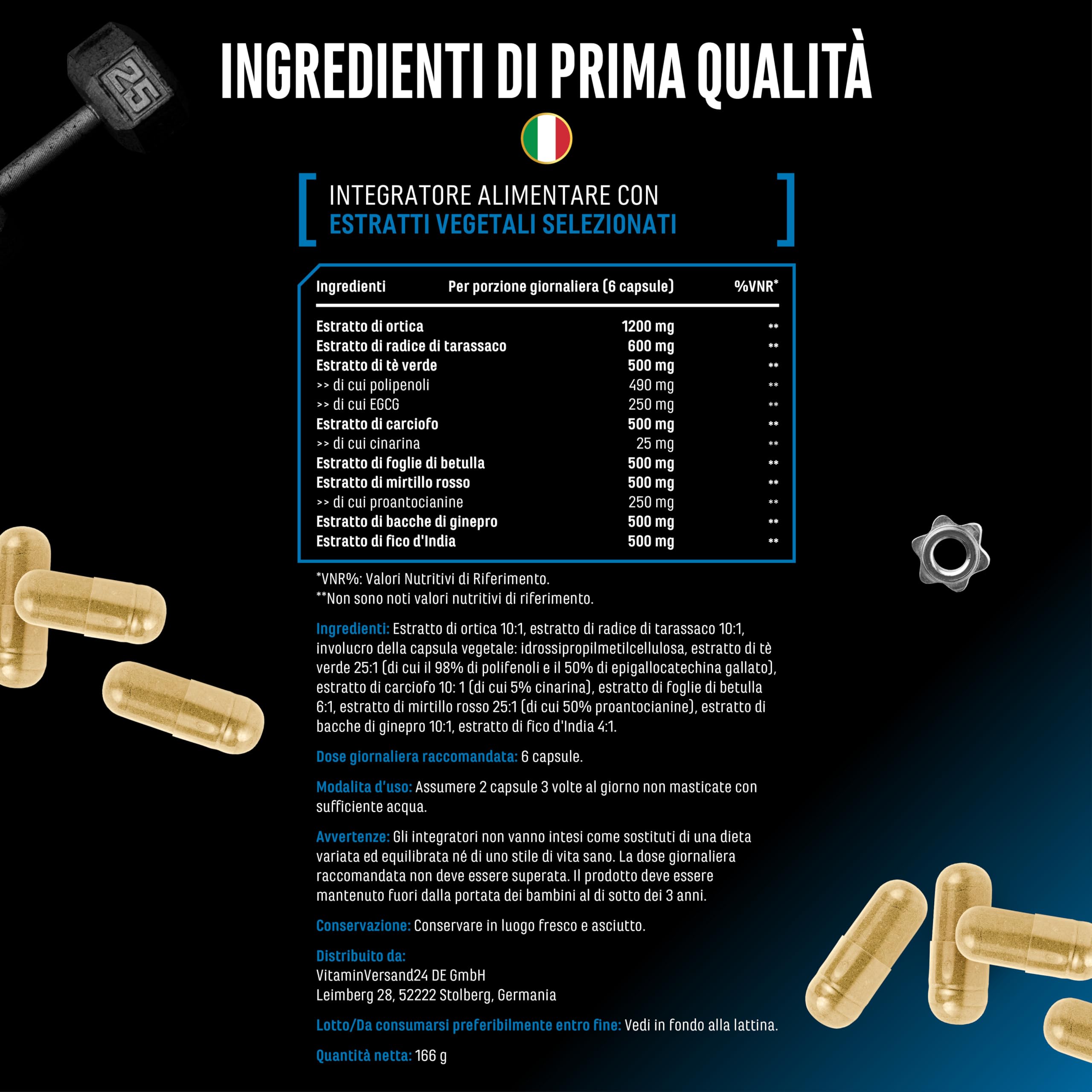 Water Flow Complex - 180 capsule - Con ortica, tarassaco, tè verde, carciofo e cranberry - Formula vegetale senza compresse diuretiche chimiche - Vegano, ad alto dosaggio