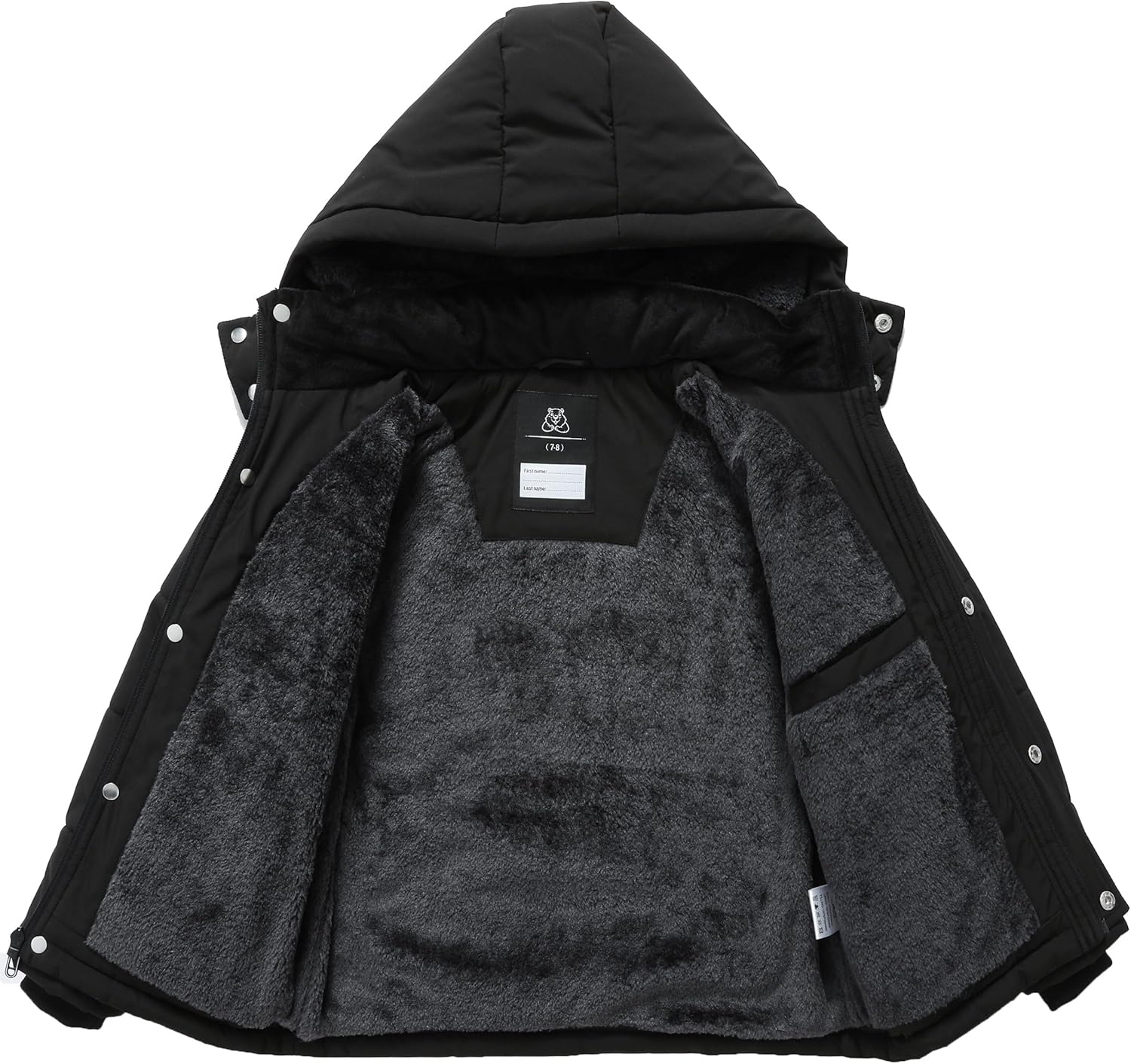 TUNICCE Boy's Waterproof Winter Jacket Warm Puffer Coat Fleece-Lined Insulated Outerwear with Detachable Hood Parka for Kids - Image 3