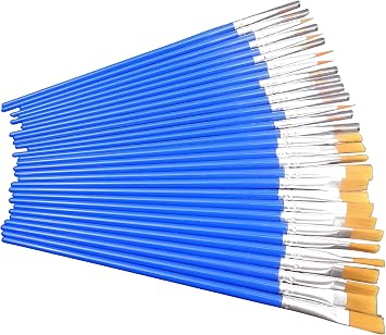 Paint Brush Set, 30-Pack Flat & Round Small Artist Brushes for Crafts