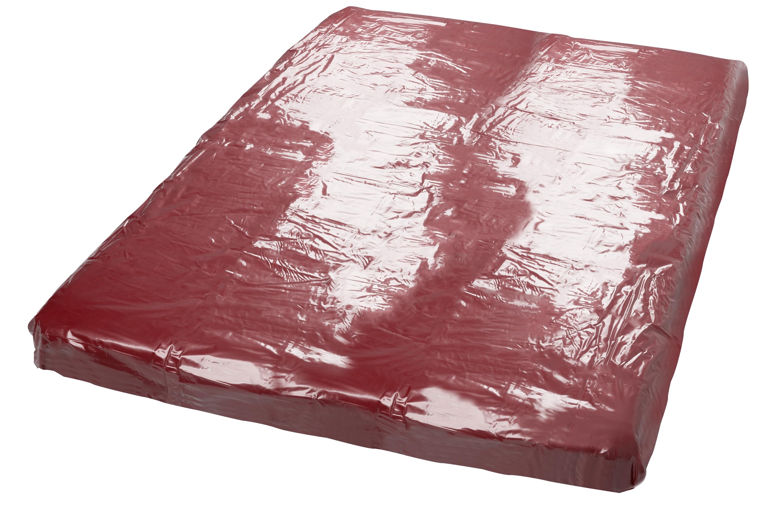 fancy Unisex-adulto scivoloso PVC Flat Bedsheet doble, Rojo