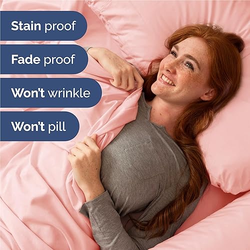 Vista 933 de Juego de sábanas Split King de 7 piezas, sábanas transpirables y refrescantes, sábanas de hotel, bolsillos profundos, ajuste fácil, suaves y sin