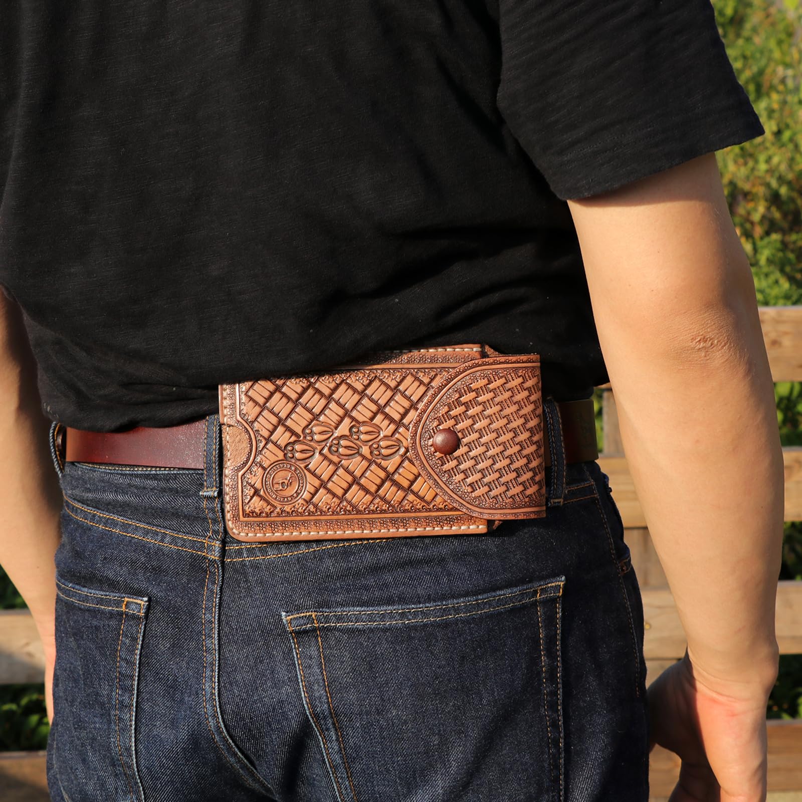 Tourbon Echtleder-Handytasche für Gürtel, Herren-Handyholster, leichte Smartphone-Halterung