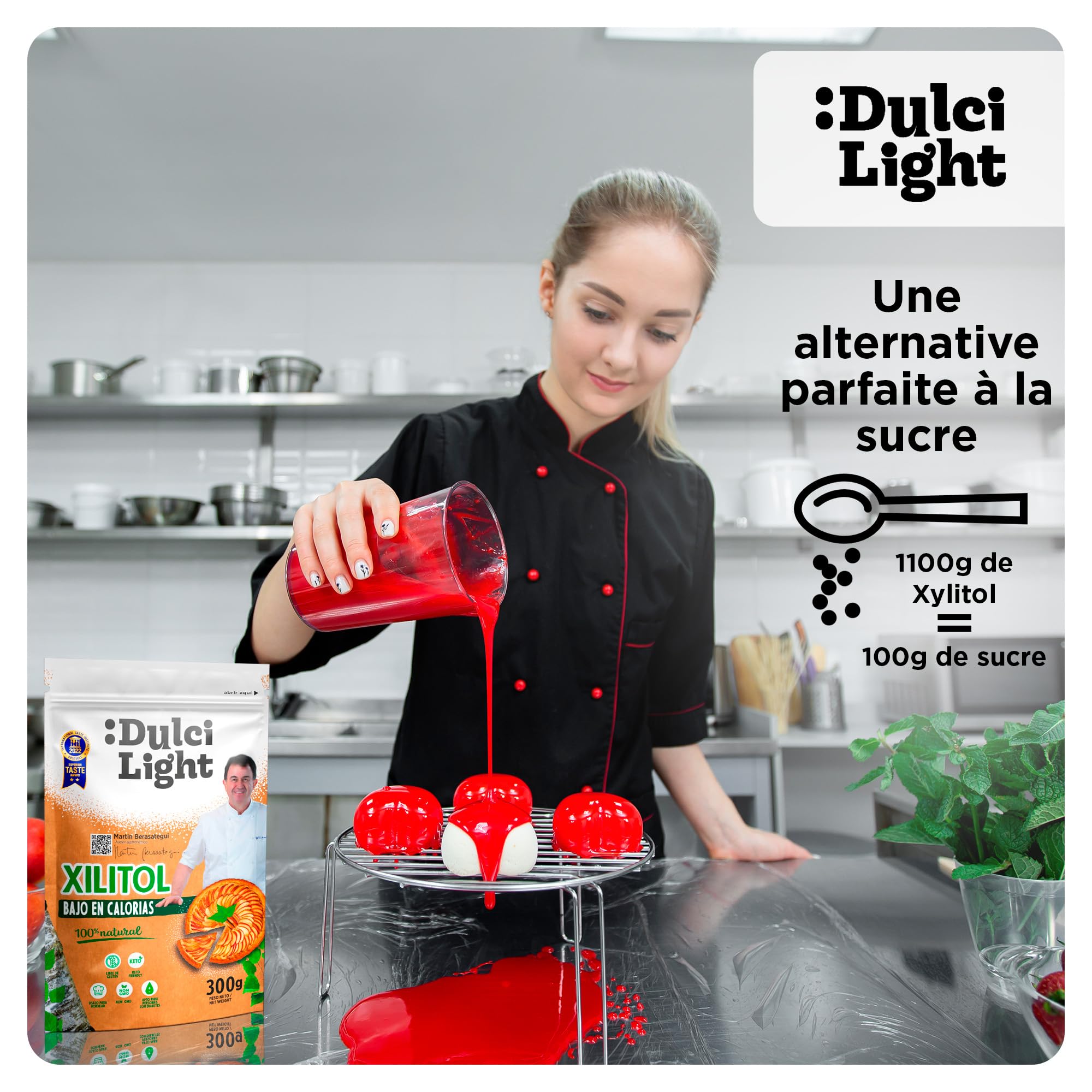 Dulcilight Édulcorant Xylitol Sucre de Bouleau 3kg 100% Saveur Naturelle | Zero Non OGM Keto Végétalien Sans Gluten Calorie Réduites | Sans Sucre pour Diabétiques Pouvoir Édulcorant 1:1