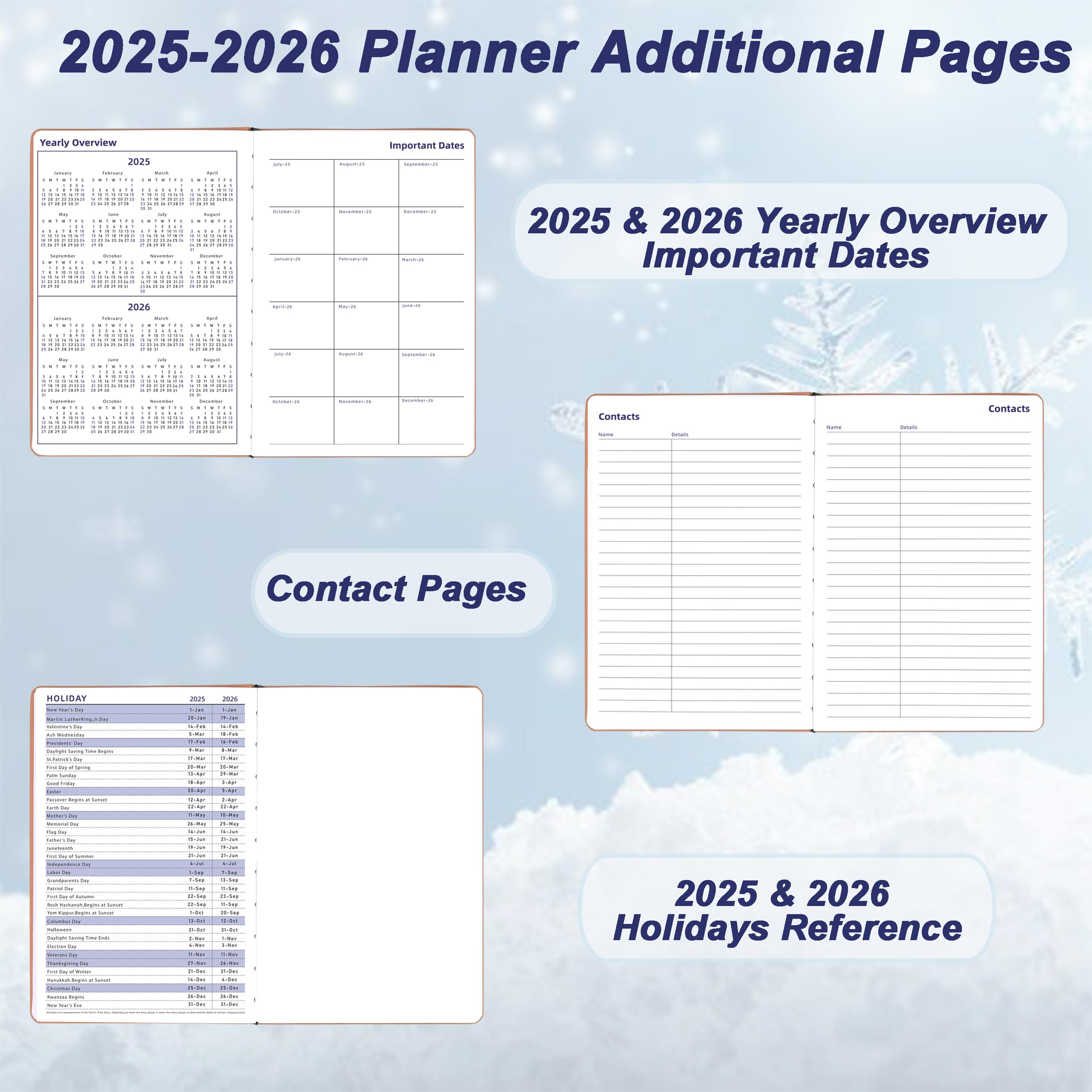 Day Planner 2025-2026, Hardcover Weekly & Monthly