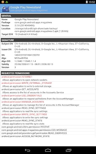 APK infos – vue 5