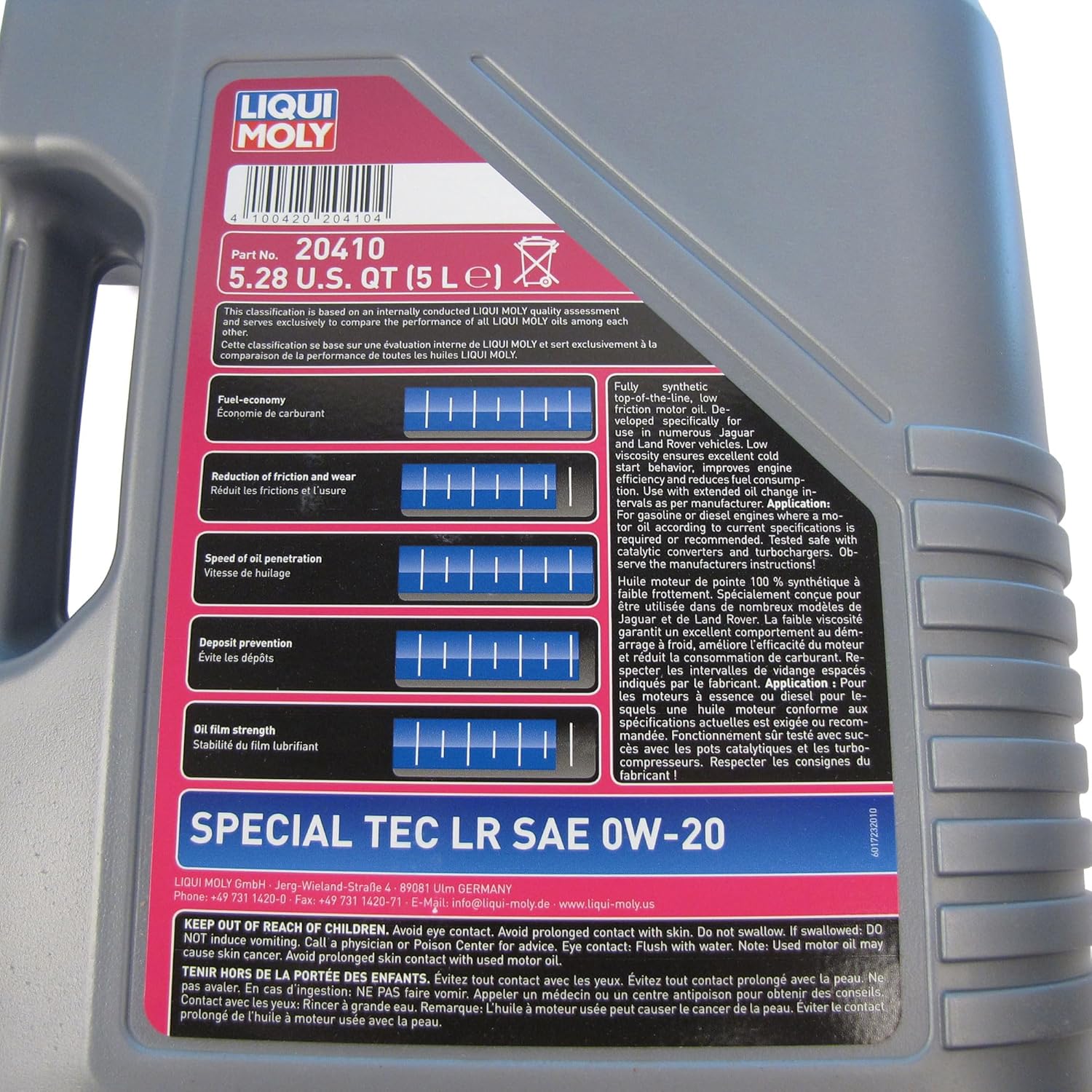 Complete Oil Change Kit Compatible with 3.0L Petrol Land Rover Discovery 5, Defender 90, 110 & 130 L663, Range Rover Sport & Full Size with 10L Special Tech LR SAE 0W-20 Oil, Oil Filter, Plug, & Cling