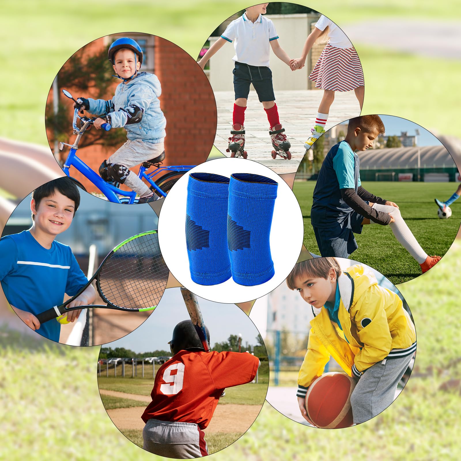 Sibba 2 Paia Gomito Bambini Compressione Palestra Braccio Traspirante Pallavolo Basket Tennis Sollevamento Pesi Sport