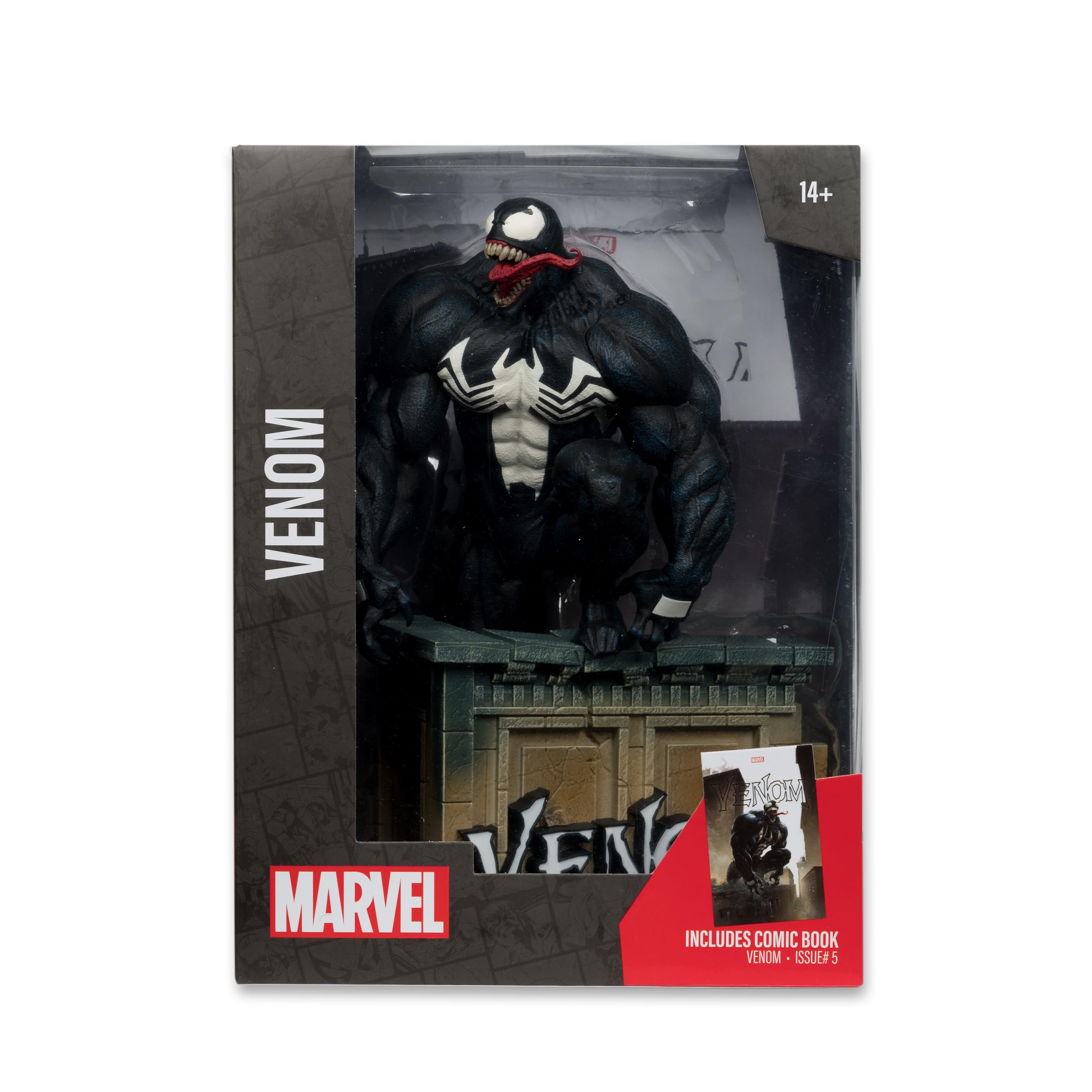 McFarlane Toys - Marvel Venom - Coleccionable a Escala 1:6 con Escena y cómic (Venom #5)