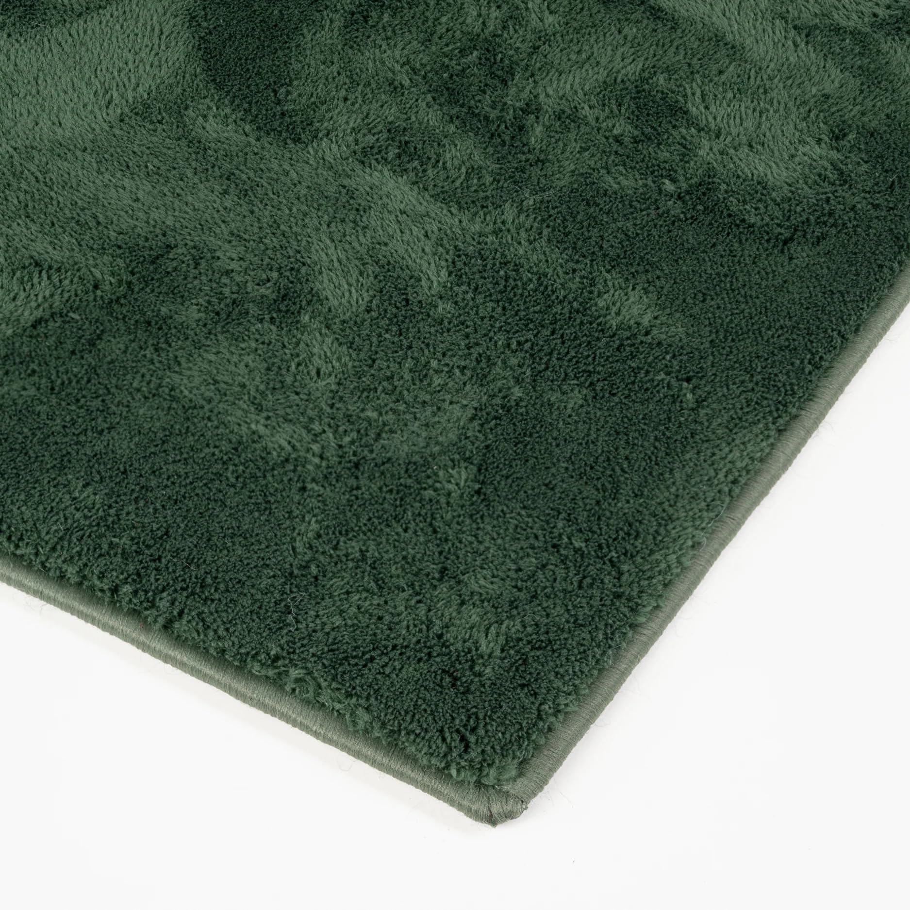 Dywan 70 x 370 cm butelkowa zieleń Plush - sztuczne futro z krótkim włosiem - miękki do salonu, sypialni i pokoju dziecięcego