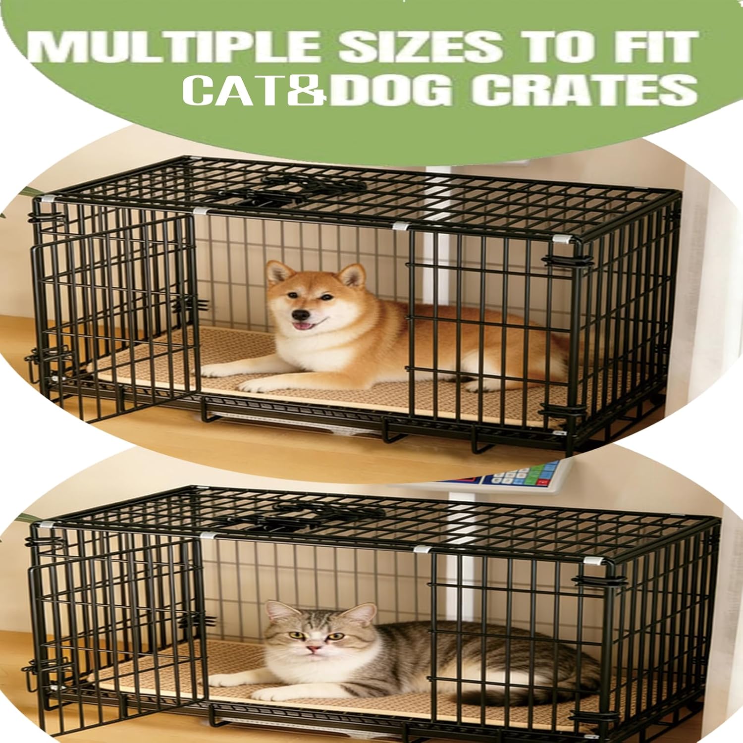 YOFANG 36x24 Inch Cat Scratcher Pad & Chew Proof Anti-Tear Dog Crate Mat, Waterproof Non-Slip Furniture Protector,Machine Washable Sisal Pet Bed Pad for Large Medium Pets Indoor Outdoor,Brown