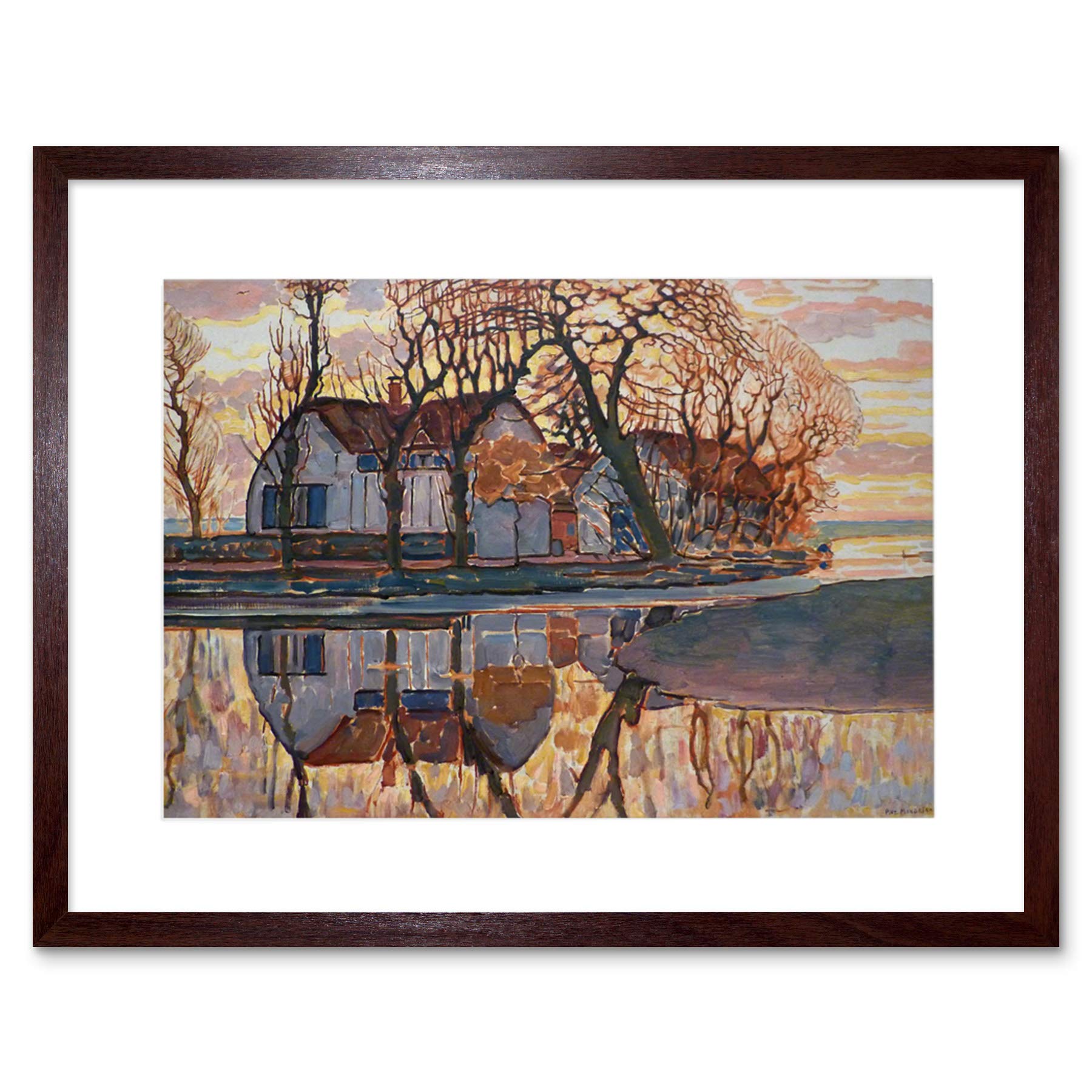 Wee Blue Coo Mondrian Farm Near Duivendrecht 1916 Old Master Framed Wall Art Print