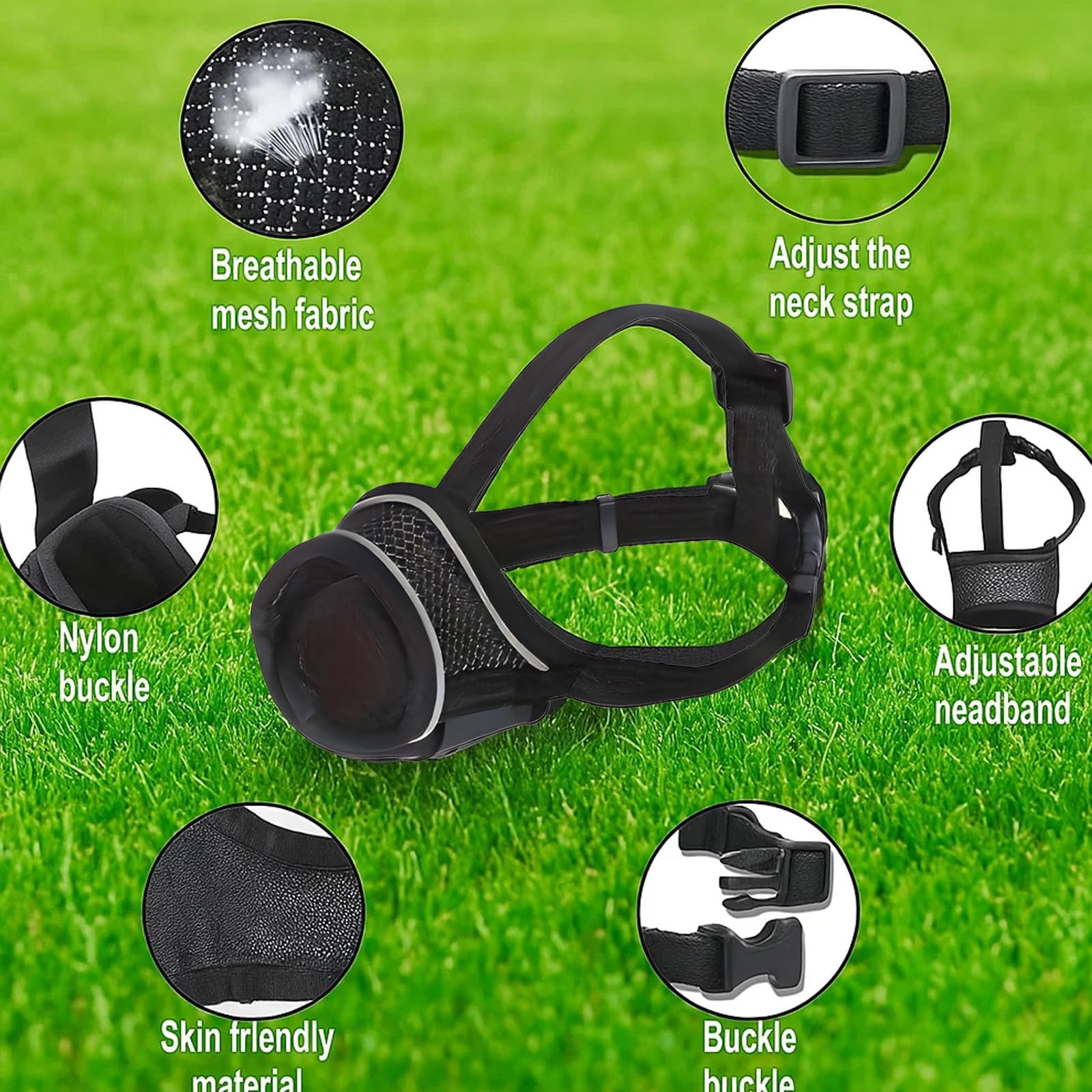 Dog Muzzle Medium, Muzzle for Medium Dogs Adjustable Breathable Mesh Small Dog, Preventing Biting, Barking - Image 3