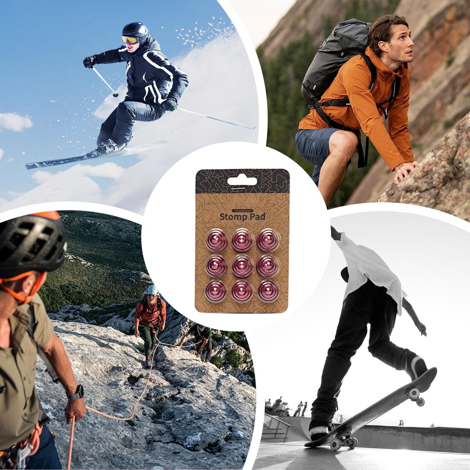 Snowboard Grip Pad – Tappetino antiscivolo per snowboard, adesivo antiscivolo | Cuscinetto di trazione resistente alle intemperie, tappetino di trazione in lega di zinco Cornboard fornisce una presa