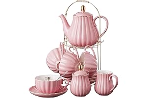 Jusalpha Fine China Pink Barbie Tea Set