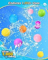 Vista 2 de Globos de agua reutilizables 12 piezas - Juguetes de agua de verano para piscina, playa y exterior, bombas de agua autoadhesivas recargables