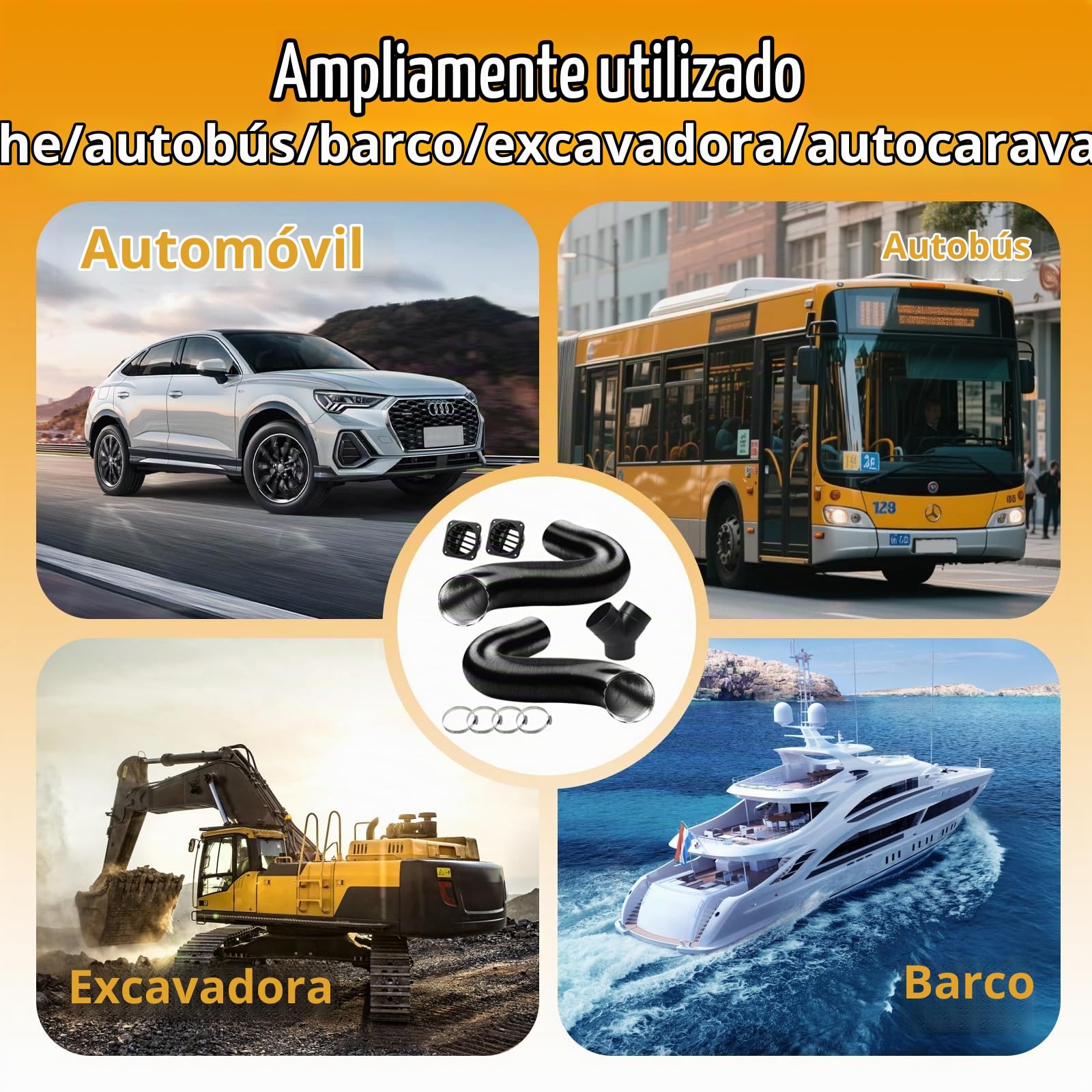 75mm Set de Accesorios para Calefacción Diesel,Accesorios para Calefacción de Estacionamiento Diésel,Tubo de Ventilación Manguera de Ventilación Accesori para Calefacción de Estacionamiento