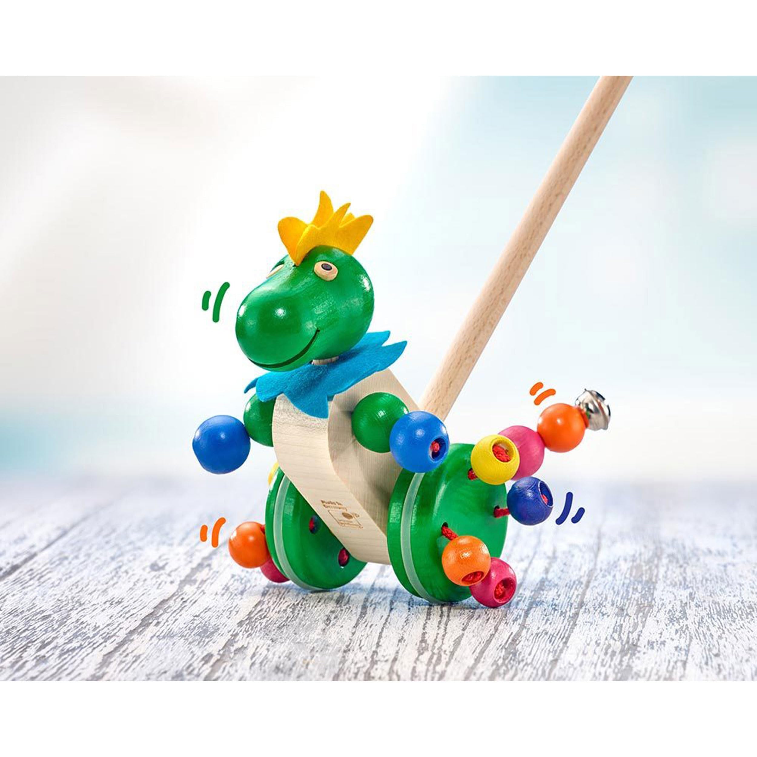 Selecta - Giocattolo da spingere “Tattolo”, in legno, 21 cm, 62027