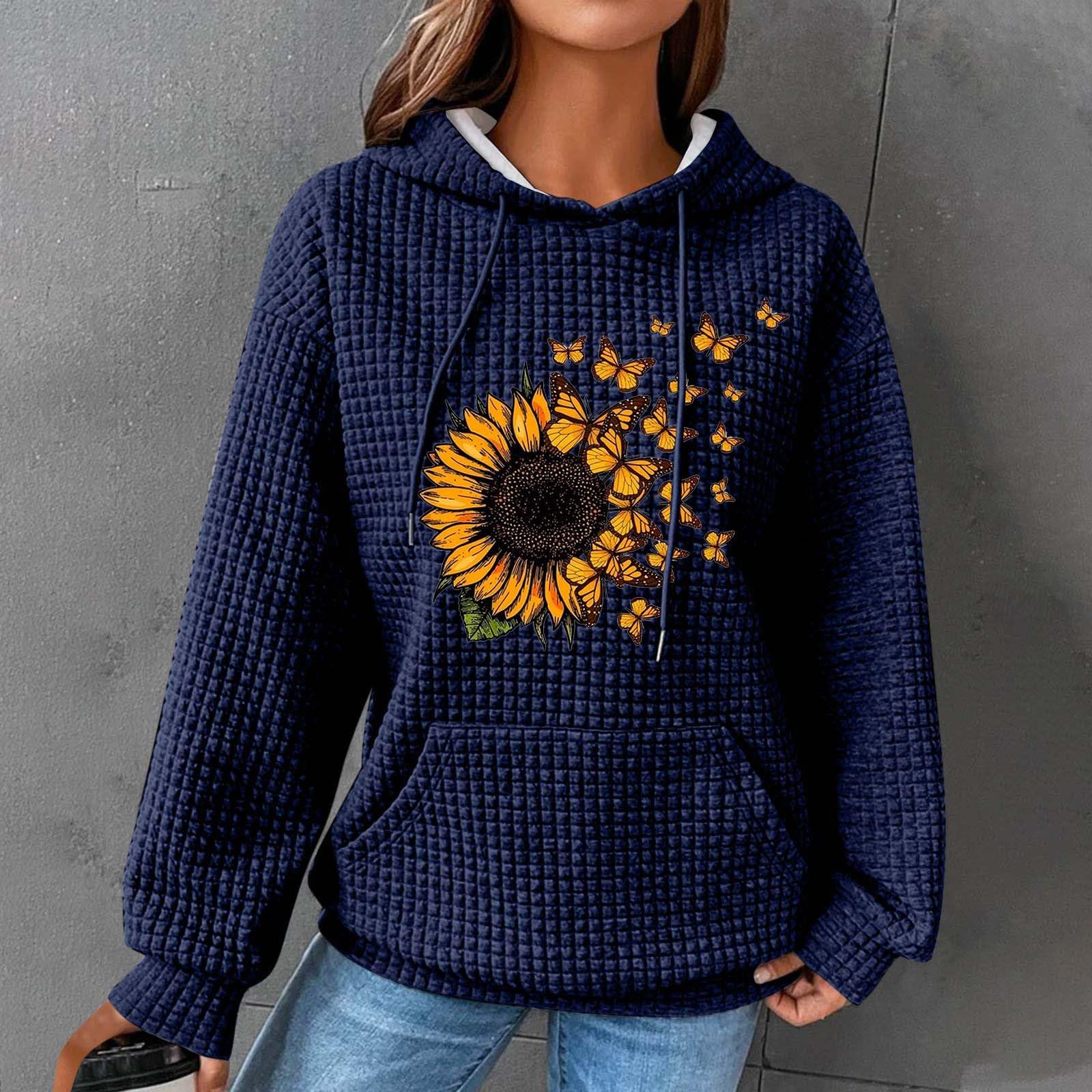 Sweat à Capuche Femme Sport Hoodie Basique Sweat-Shirt avec Poches Outerwear Fitness Streetwear Classique aux Couleurs Assorties Veste à Manches Longues Haut Couleur Unie Quotidien Automne Vêtements