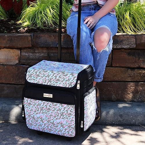 Miniatura 3 de Everything Mary Bolsa plegable para manualidades, píldora, bolsa de recortes con ruedas para álbumes de recortes y arte, organizador de viaje para