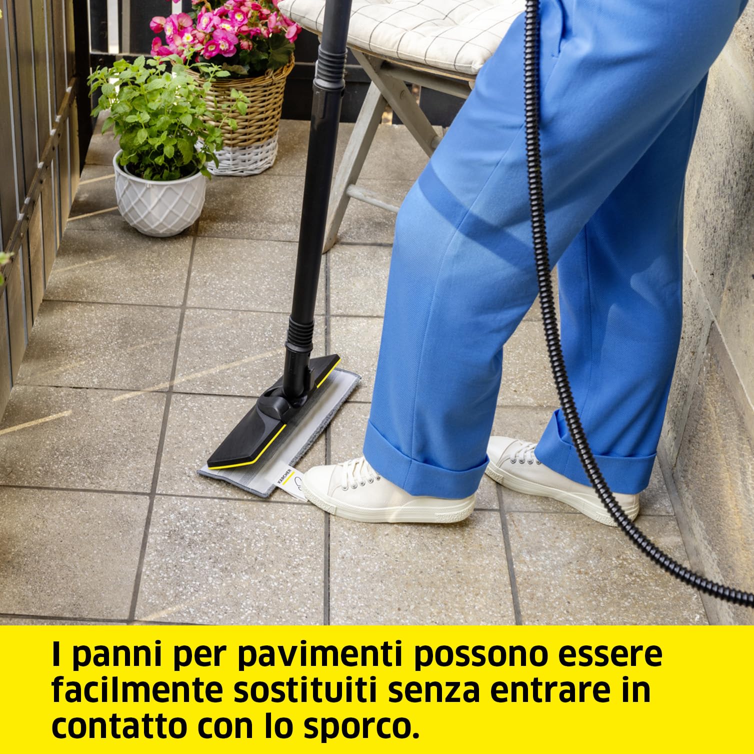 KÄRCHER Set panni pavimento EasyFix, 2 panni abrasivi di alta qualità per una pulizia accurata e igienica dei pavimenti duri, accessori originali per i pulitori a vapore KÄRCHER