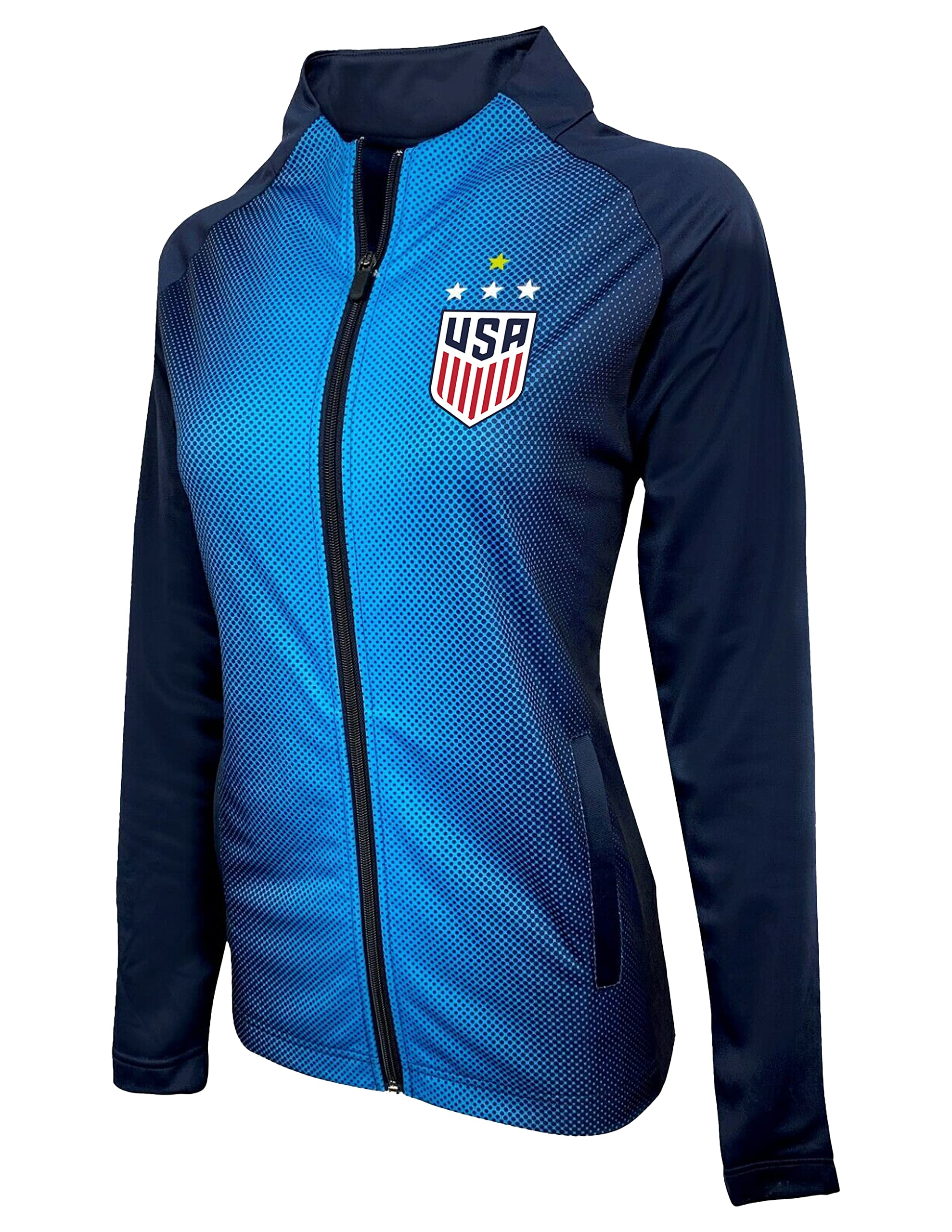Icon Sports Offical Licensed US Soccer Women's USWNT Full Zip Fitted Track Jacket, XX-Large