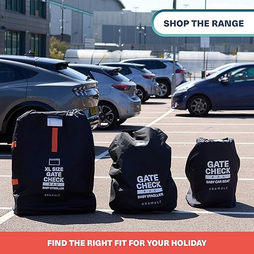 Miniatura 9 de Bramble Bolsa de cochecito extragrande para avión  Bolsa de almacenamiento para cochecito (negro, 47 pulgadas, 600D Oxford impermeable)  Bolsa de