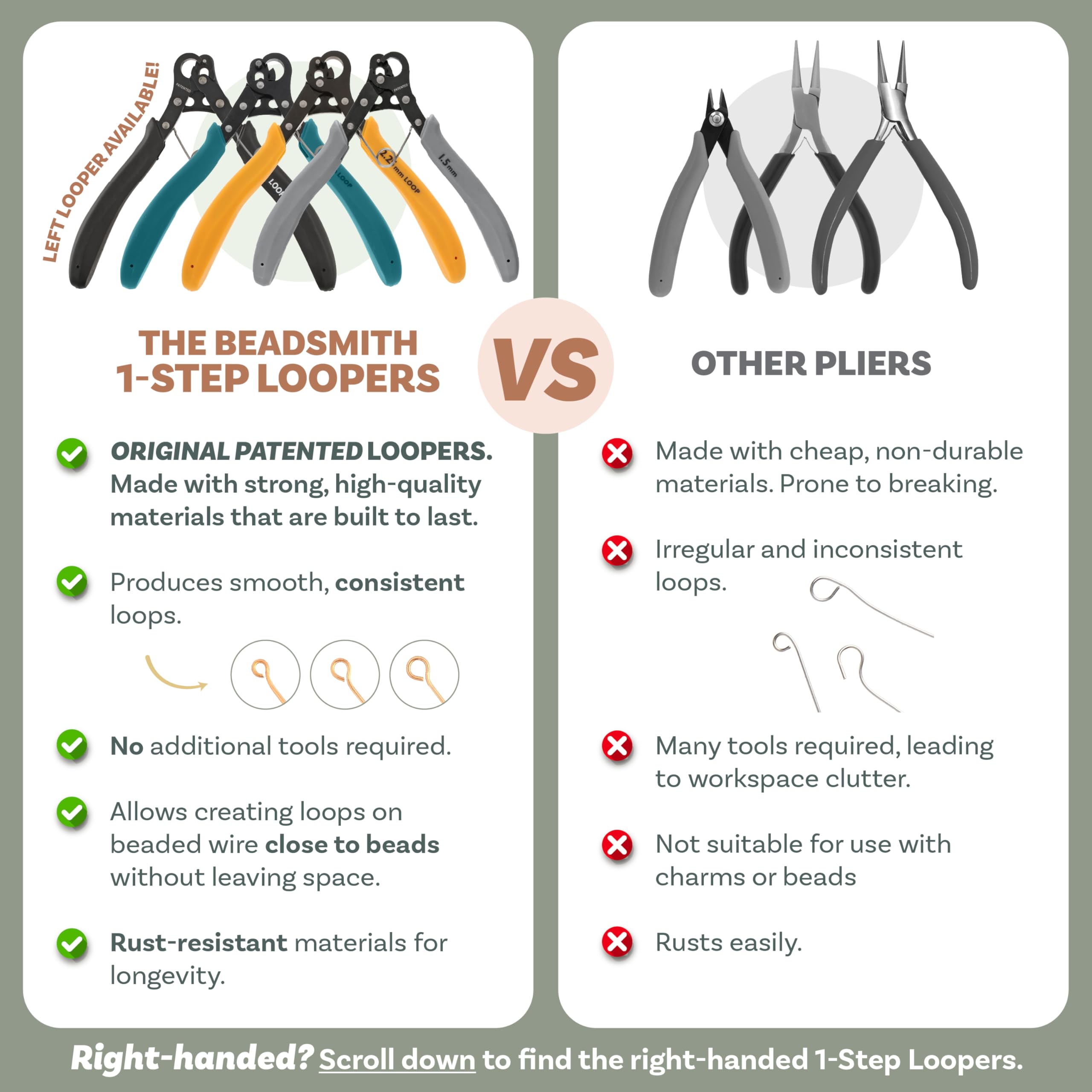 The Beadsmith Looper original pour gaucher à une étape | Créez et découpez des boucles régulières de 1,5 mm pour la fabrication de bijoux. À utiliser avec du fil de 24 à 18 g.