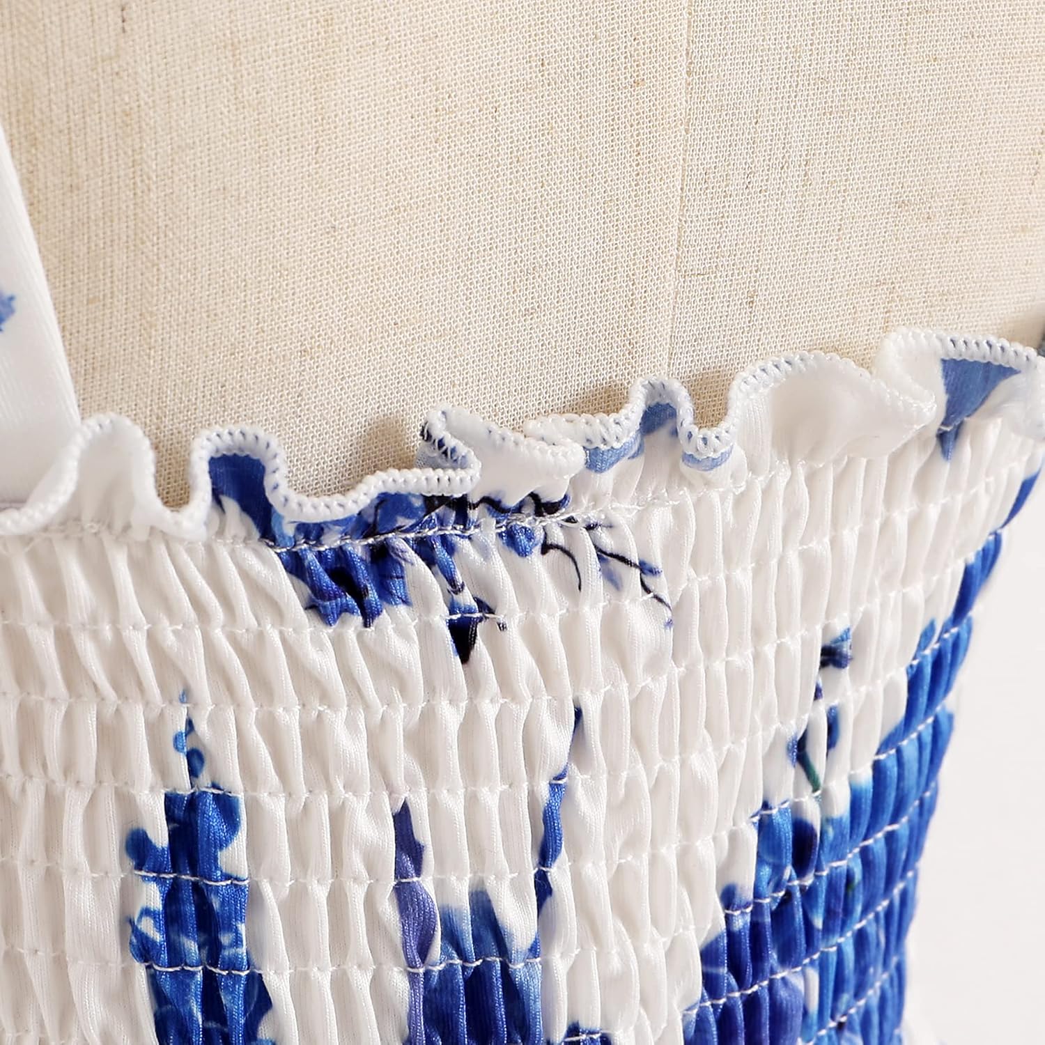 JEELLIGULAR Toddler Dress Ruffle Sleeveless Button Down Dress for Toddler Girl Dress Summer Beach Casual A-line Sundress Blue Flower 6-7 Years image 5 of 7 B0CQ23SCFS