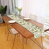 Vista 2 de Camino de mesa de plantas a base de hierbas, mantel de cocina, mesa de comedor, lino rústico, bufanda para interior y exterior, decoración
