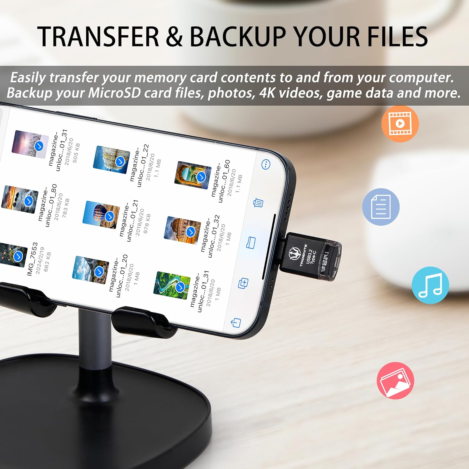 USB 3.2 Type-C MicroSD Memory Card Reader Adapter (DDR-200, Includes 185MB/s Speedy MicroSD 256GB)