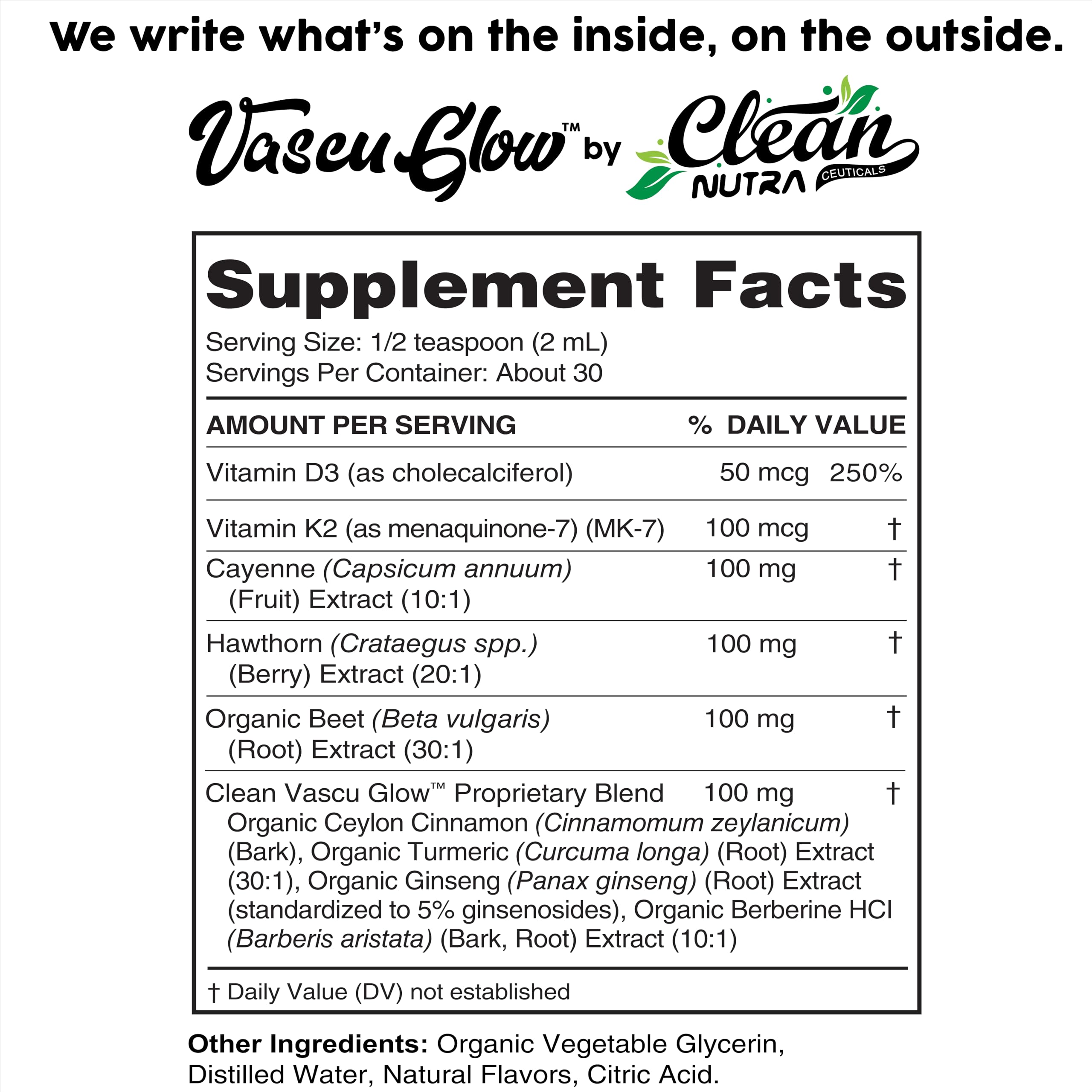 Clean Nutra Cayenne Pepper Drops Supplement Liquid + Hawthorn Berry, Vitamin D3 K2 Beet Root Powder, Ceylon Cinnamon, Turmeric Curcumin, Organic Panax Ginseng, Berberine Extract 1 Pack - 5