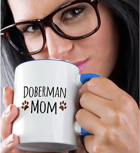 Miniatura 2 de 3dRose Doberman Pinscher Mom - Taza (1 unidad), color azul