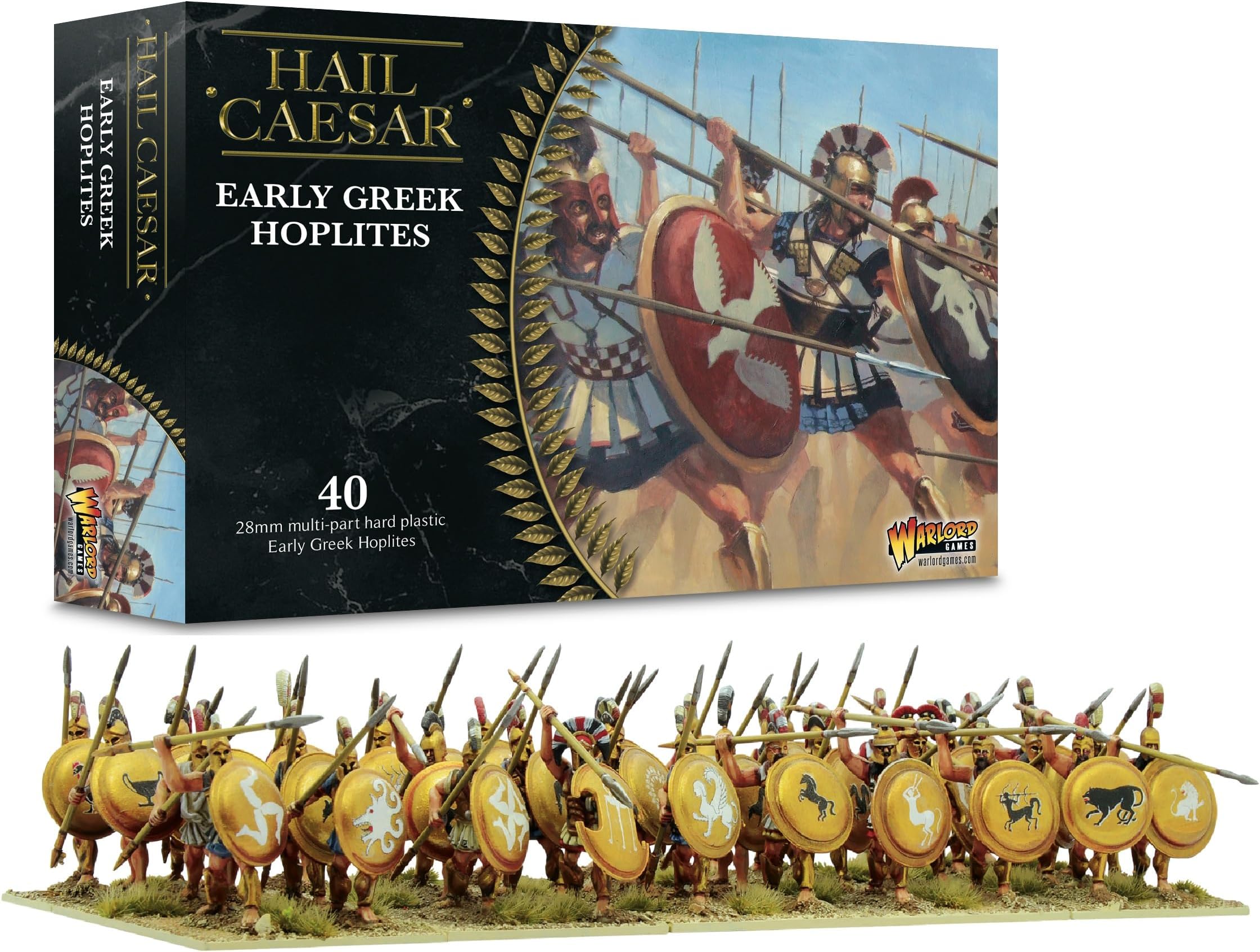 Warlord Games Hail Caesar: Ancient Greek Hoplites Set | Hobby Figures & Accessories, 28mm Miniatures for Tabletop Wargaming