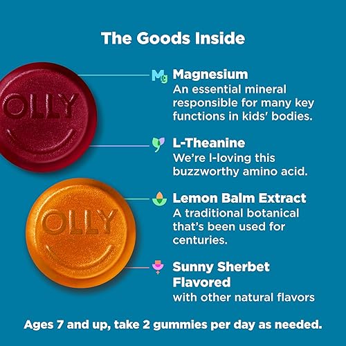 Miniatura 2 de OLLY Gomitas Chillax para niños, magnesio, L-teanina, bálsamo de limón, suplemento masticable, sabor a sorbete