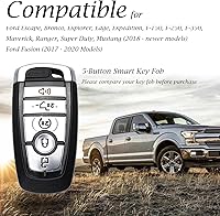 Vista 5 de Vitodeco Funda de piel para llave inteligente con llavero compatible con Ford (modelos 2018 - 2026) - 5 botones, marrón