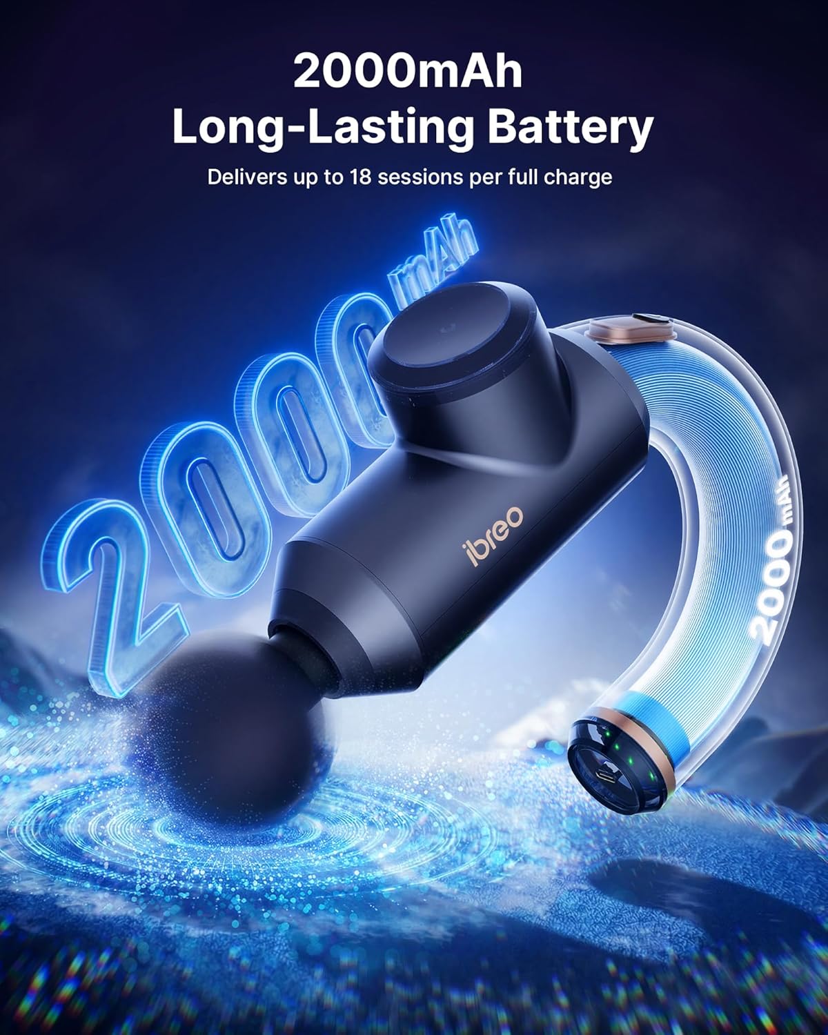 Surge Pro Deep Tissue Massage Gun with Heat, Percussion Muscle Massager for Pain Relief with 12mm Amplitude, 4 Speeds and 6 Massage Heads, Handheld Back and Neck Massager for Athletes Men Women