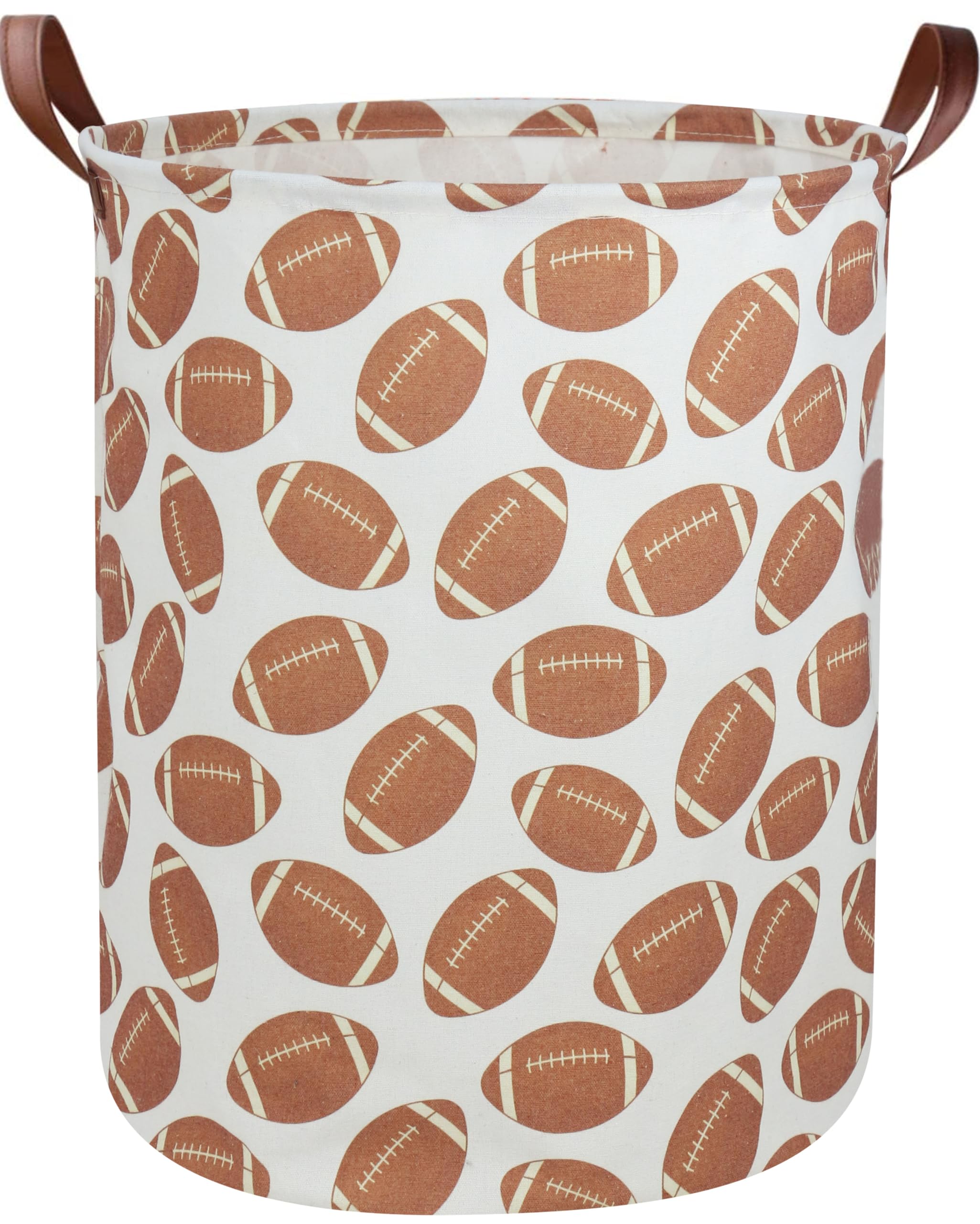 DDBASKET Kids Football Laundry Hamper - Collapsible Clothes Bin, Toy Storage, Nursery Organizer (15.7x19.7 Inches)