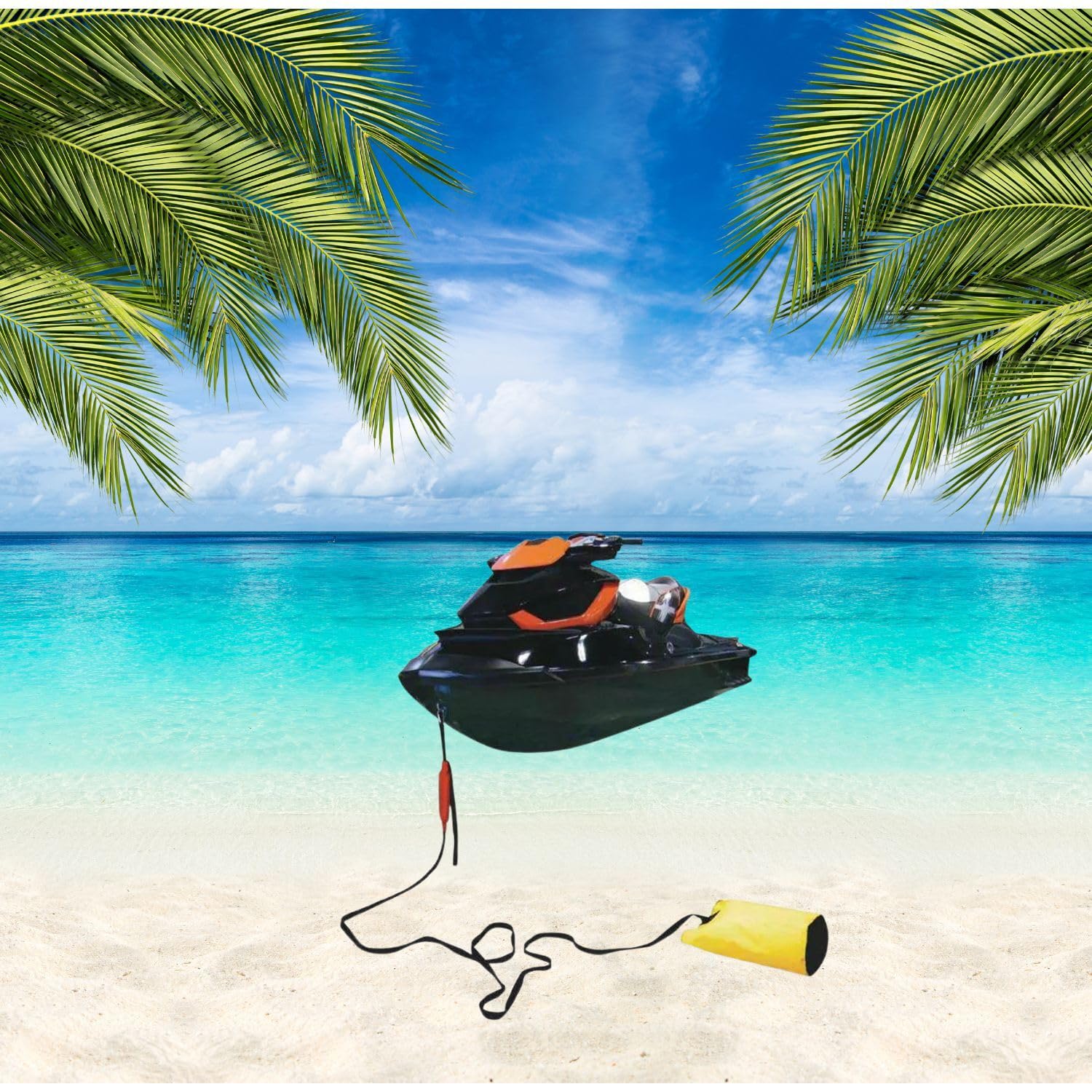 JLP Anchor Bag Intended For All Marine Personal Water Craft PWC Jet Ski Sand Anchor Bag Small Boats with Rope Float, and Hook Waverunner VXR SHO VX Super Jet Blaster Venture GP GRP LX Bag Anchor White