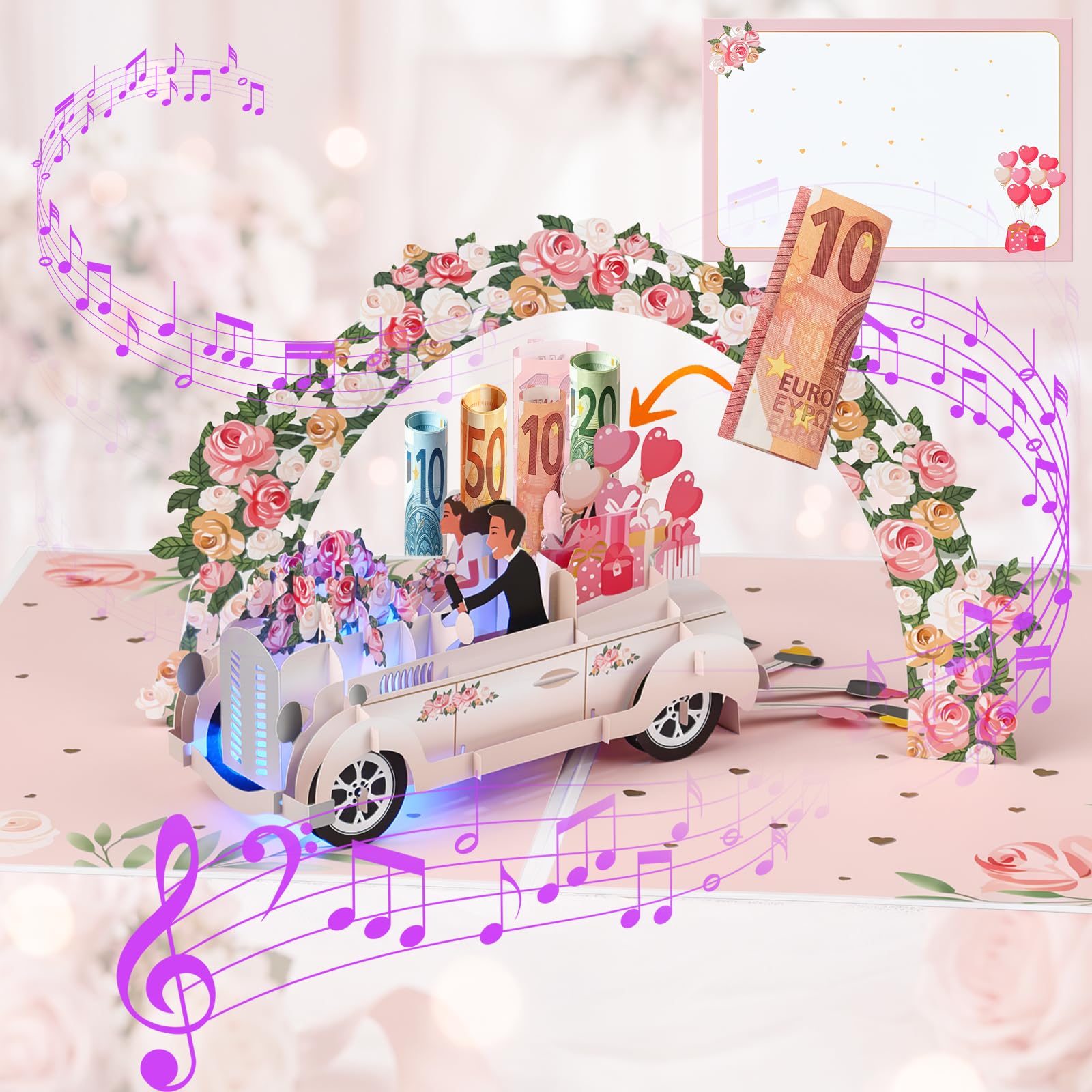 Yinqing Hochzeitskarte mit Musik und Licht